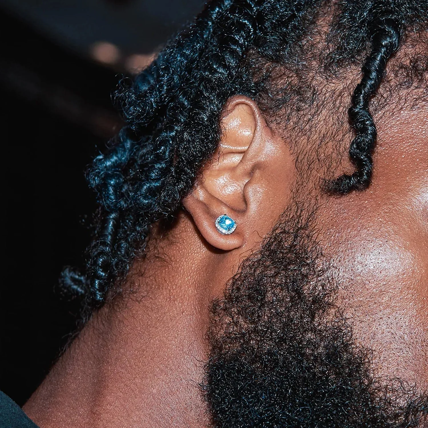 Single Crushed Ice Stud Earring - Image 2
