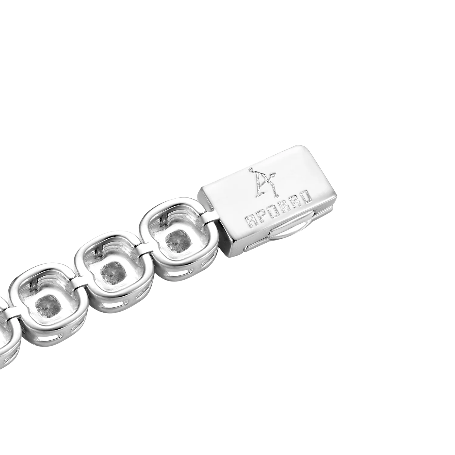 Moissanite Cushion-Cut Clustered Tennis Bracelet - 7mm - Image 6