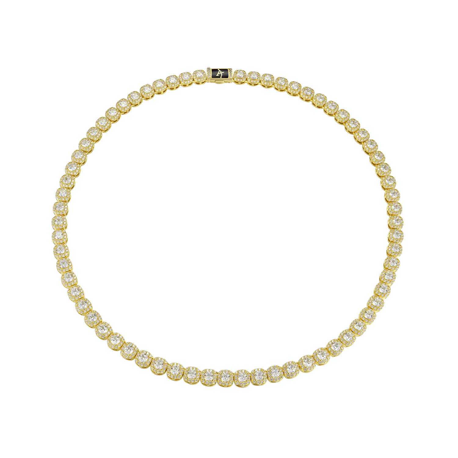 Moissanite Cushion-Cut Clustered Tennis Chain - 7mm - Image 10