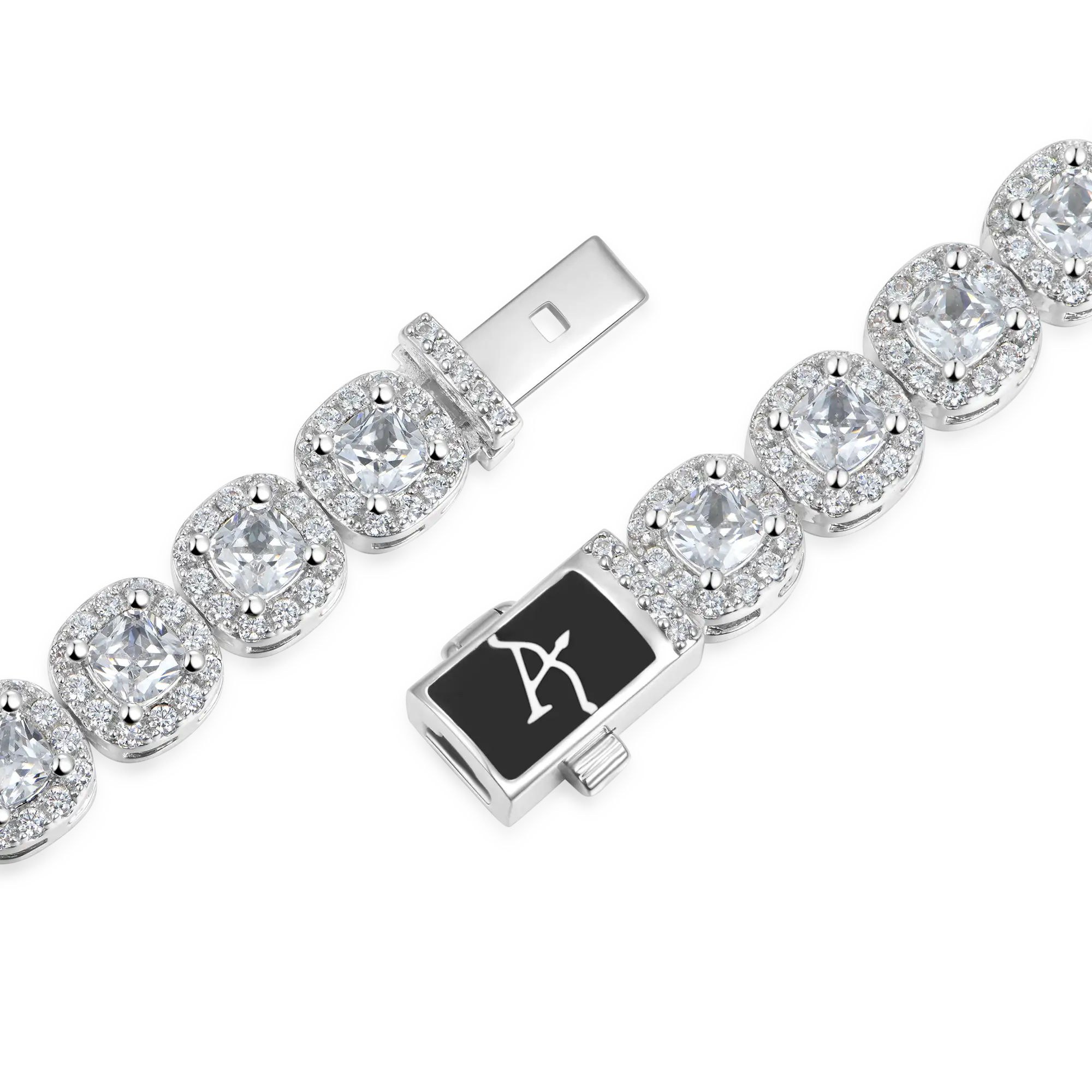 Cushion-Cut Clustered Tennis Bracelet - 7mm - Image 4