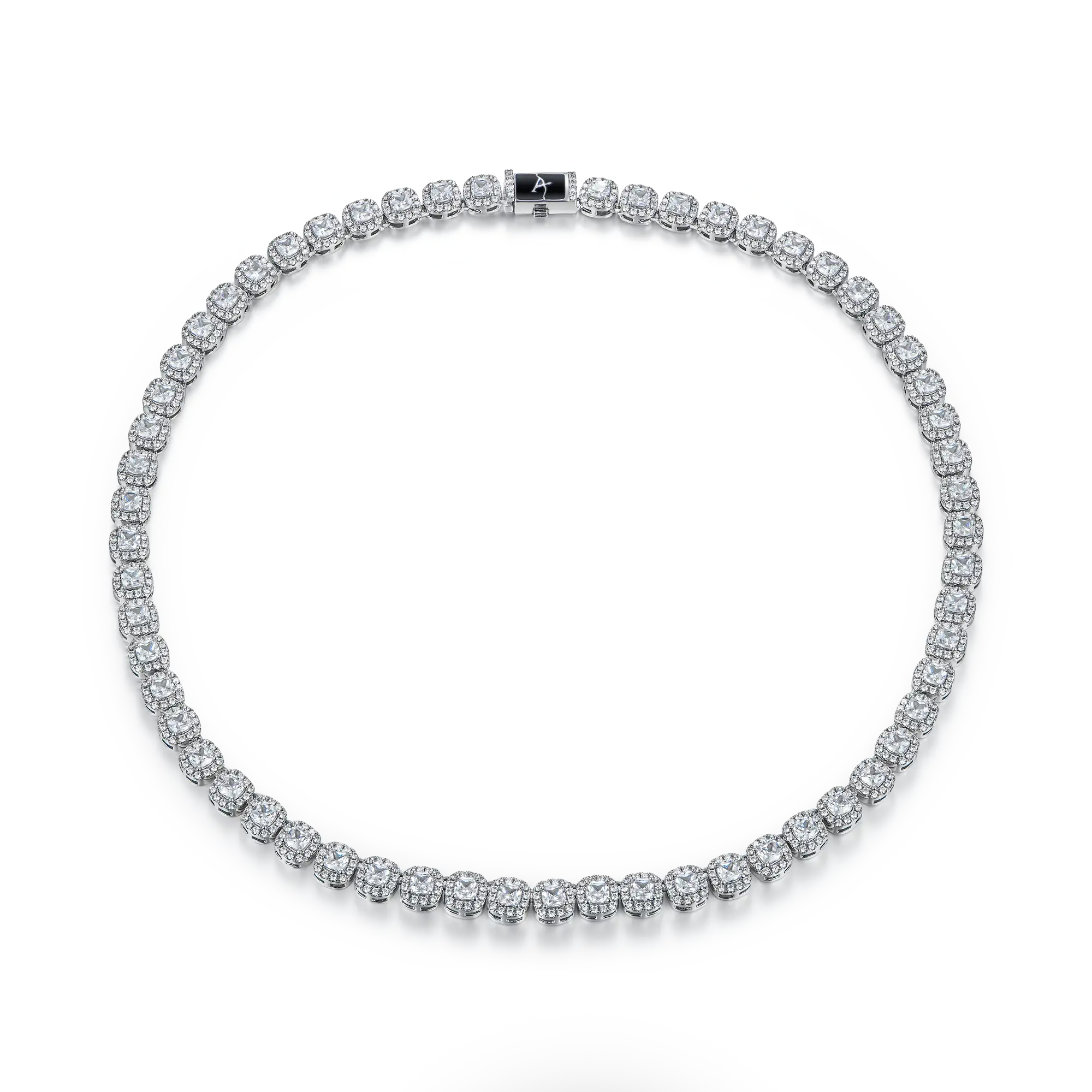 Cushion Cut Clustered Tennis Chain - 7mm - Image 5