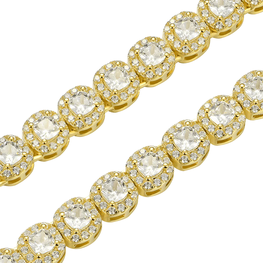 Cushion Cut Clustered Tennis Chain - 7mm - Image 8