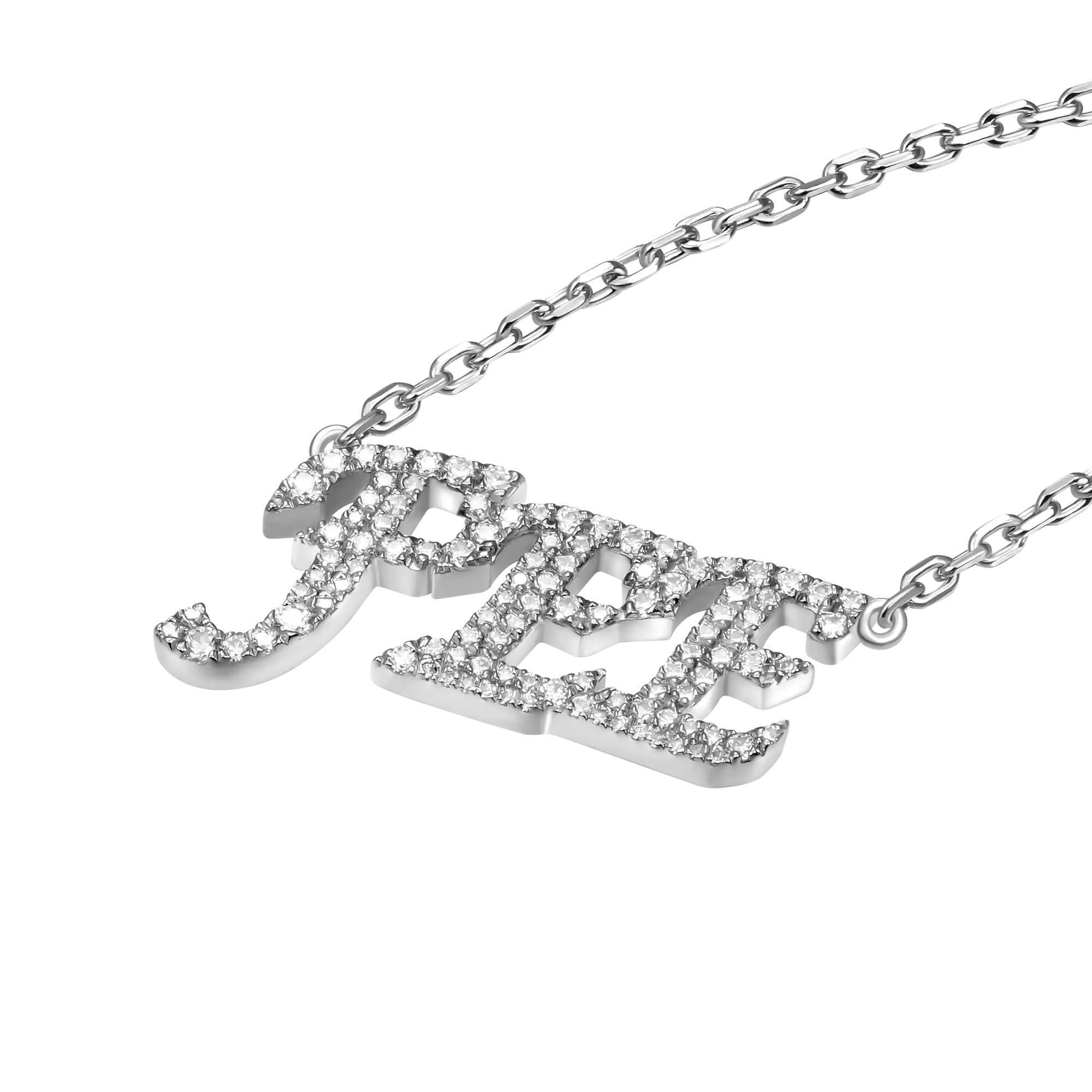 Custom 14k Gold Moissanite Cursive Letter Name Necklace - Image 10