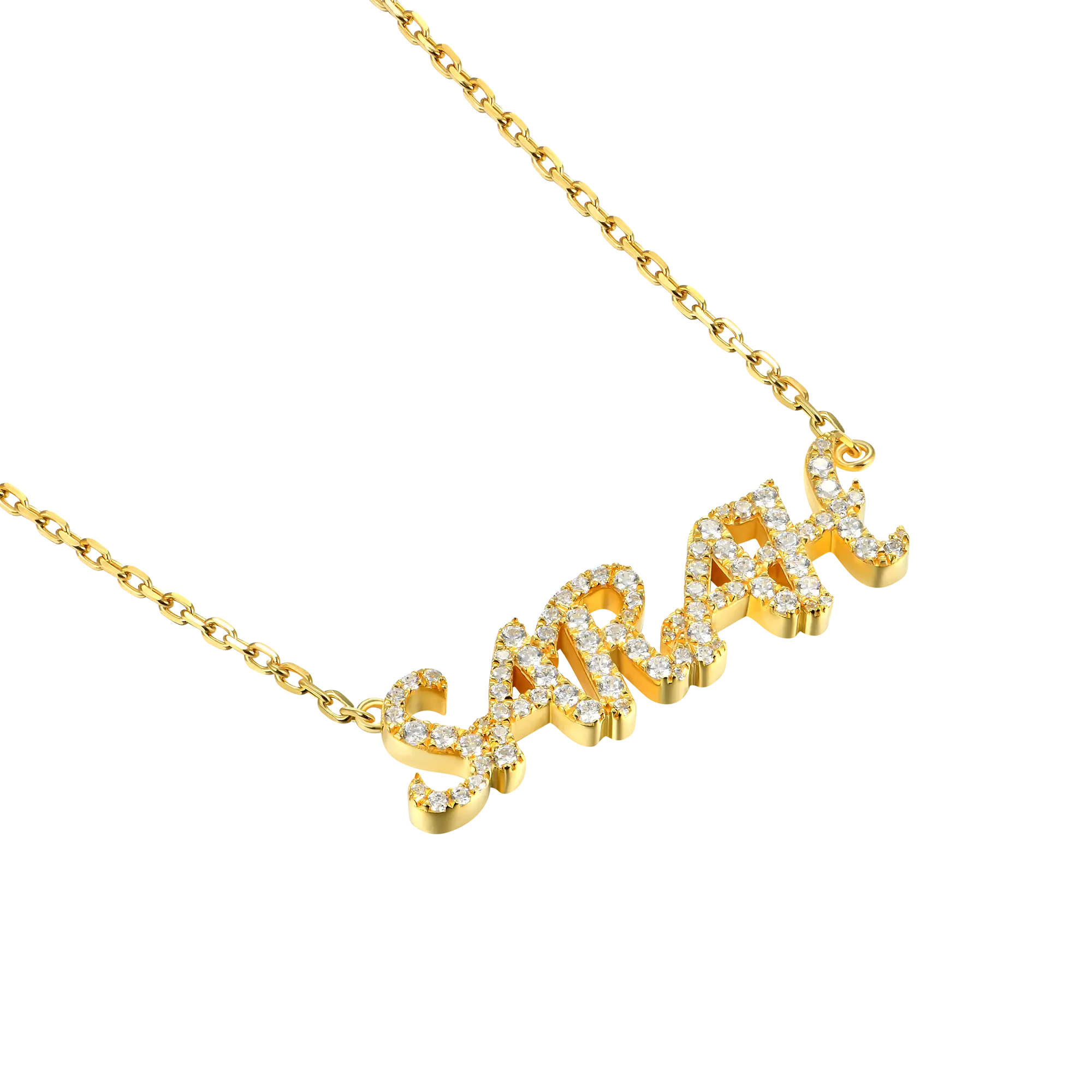Custom 14k Gold Moissanite Cursive Letter Name Necklace - Image 5
