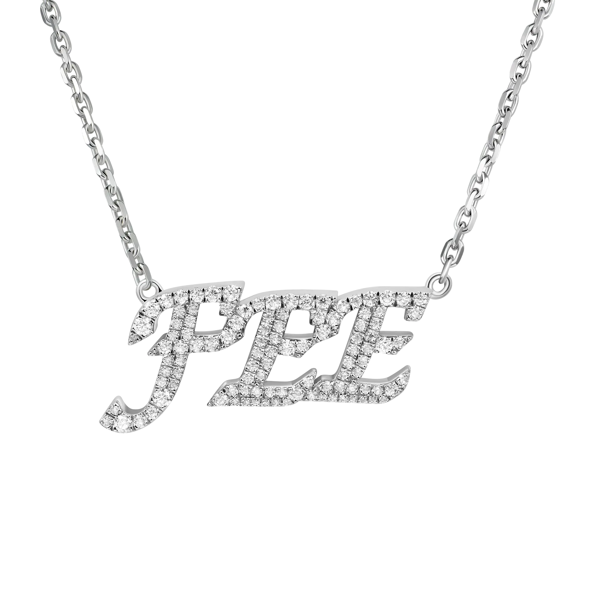 Custom 14k Gold Moissanite Cursive Letter Name Necklace - Image 8
