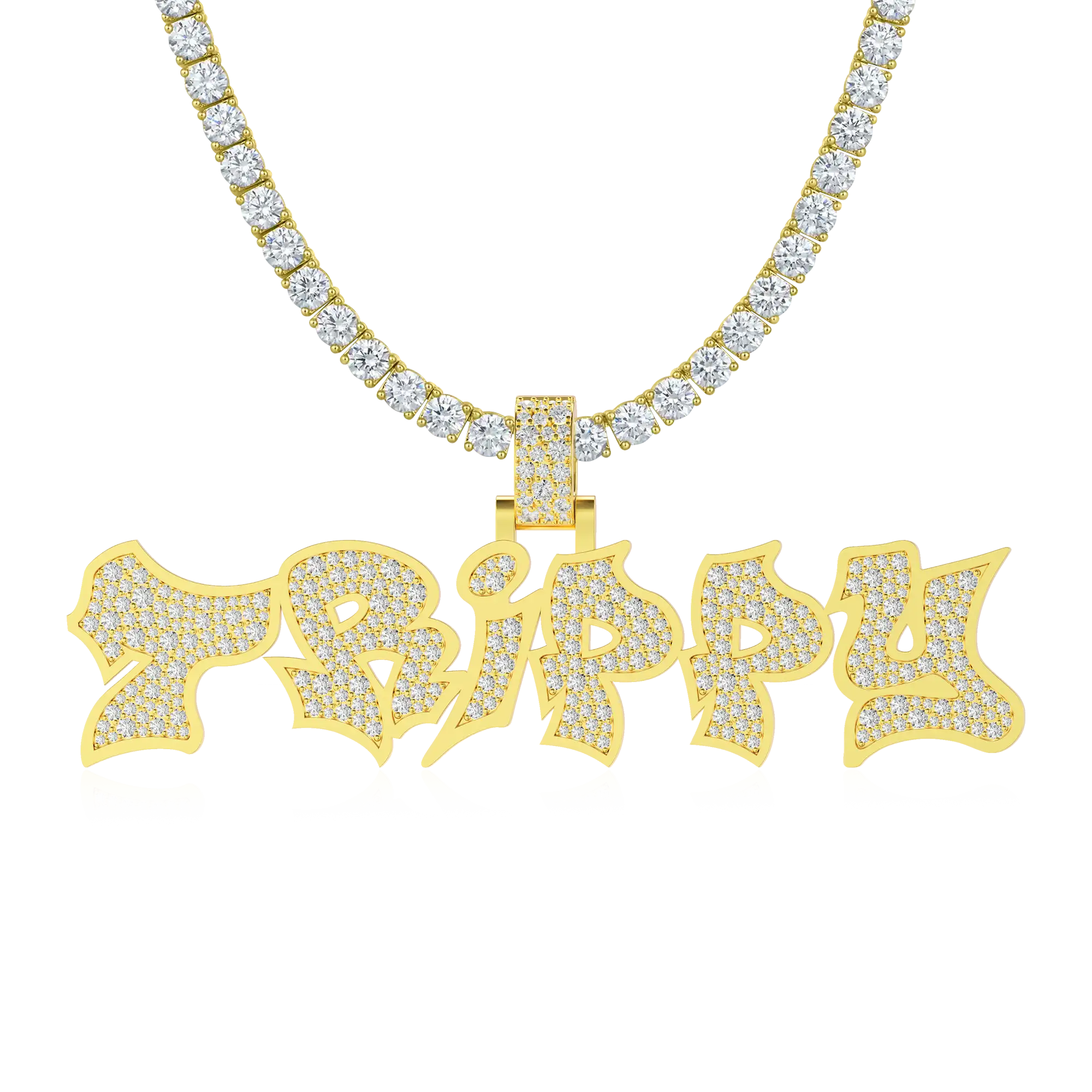 Custom Graffiti Font Letter Pendant - 20mm