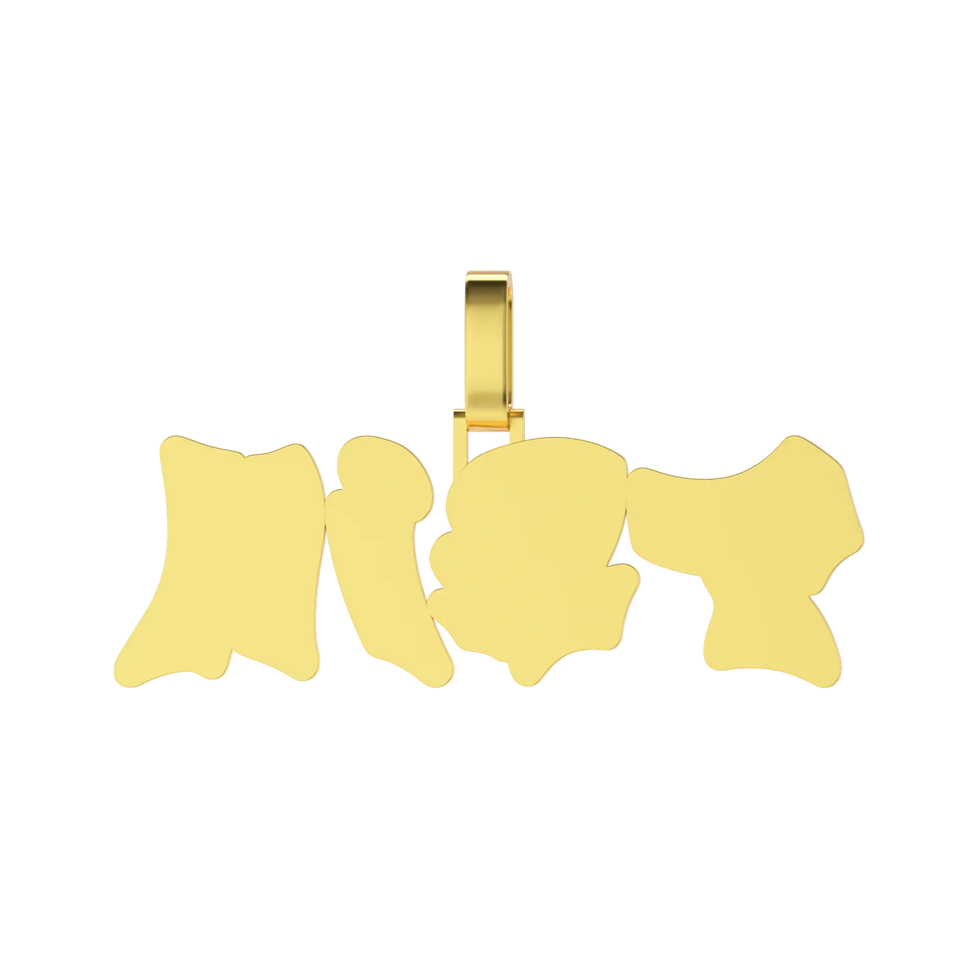 Custom Double Layer Graffiti Font Letter Pendant - 30mm - Image 11