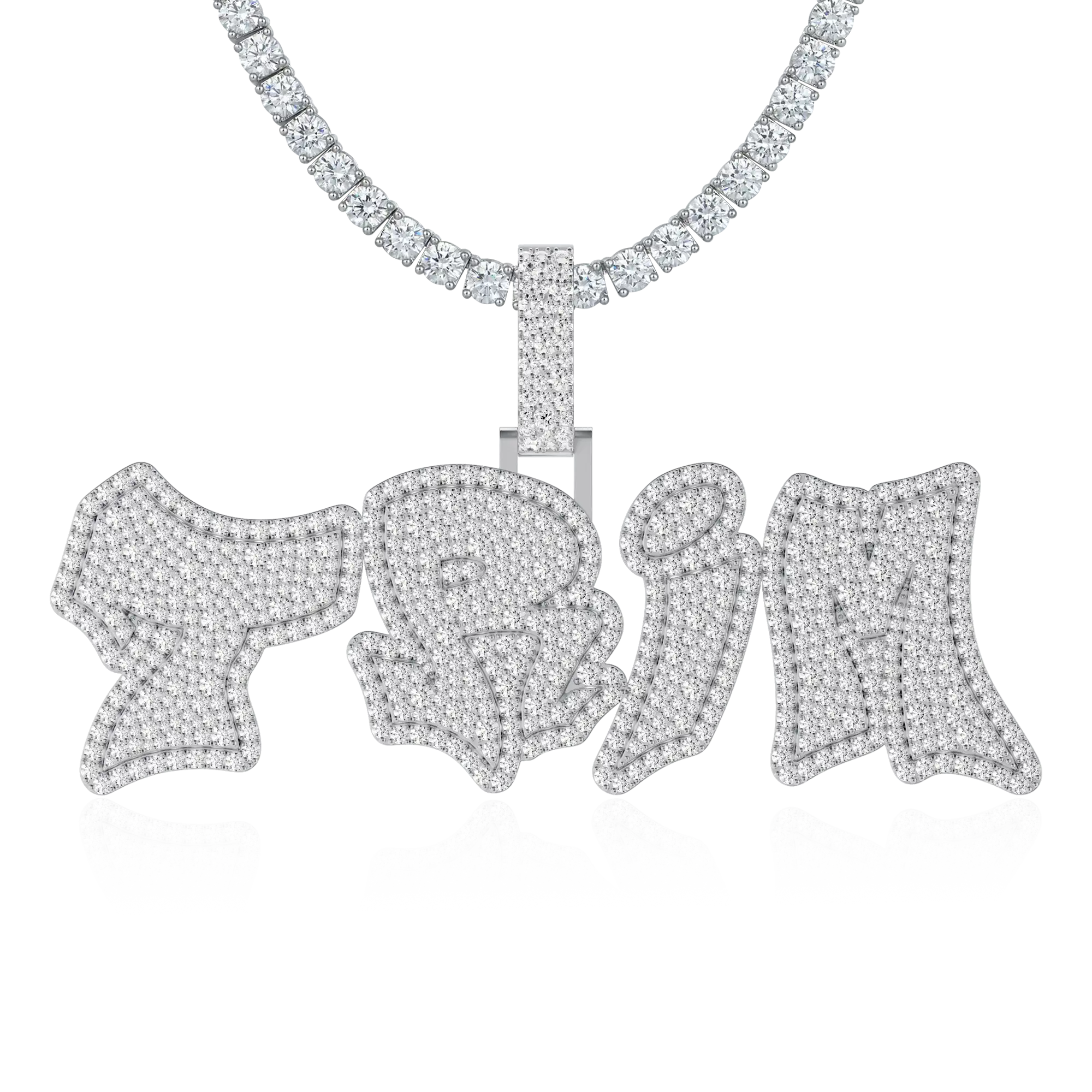Custom Double Layer Graffiti Font Letter Pendant - 30mm - Image 12