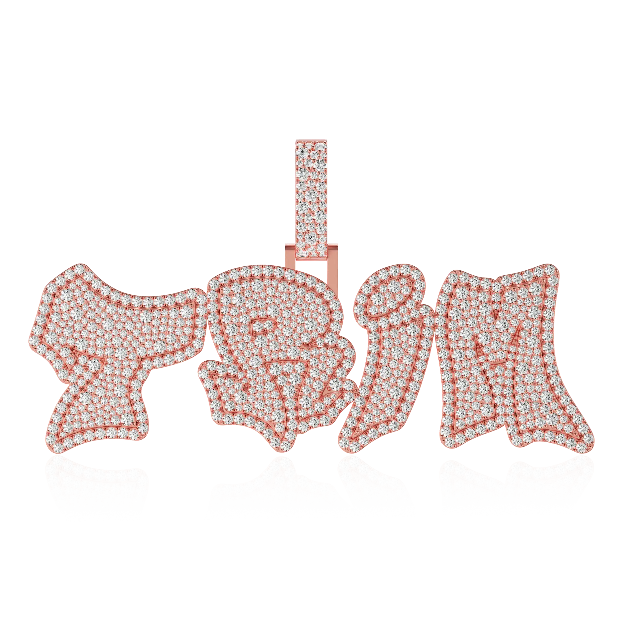 Custom Double Layer Graffiti Font Letter Pendant - 30mm - Image 13