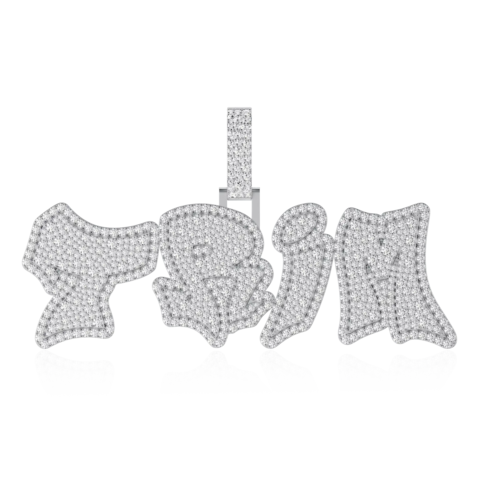Custom Double Layer Graffiti Font Letter Pendant - 30mm - Image 14
