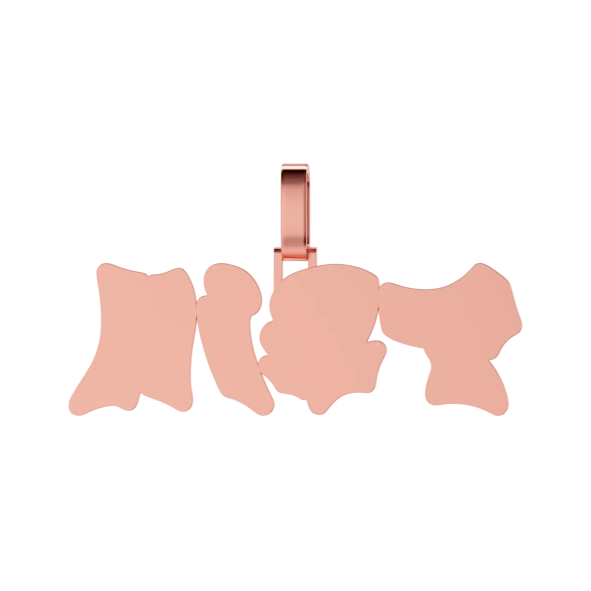 Custom Double Layer Graffiti Font Letter Pendant - 30mm - Image 17