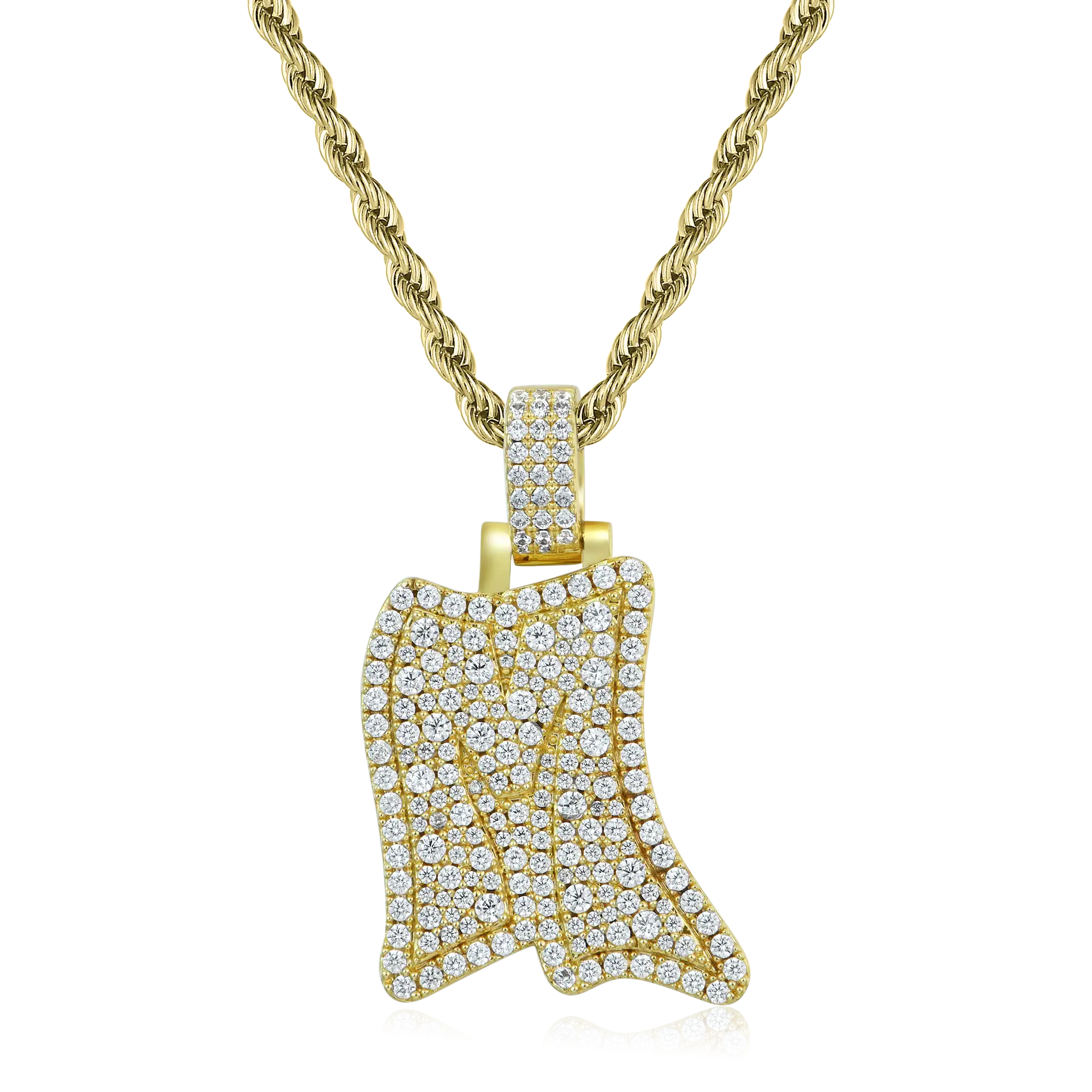 Custom Double Layer Graffiti Font Letter Pendant - 30mm - Image 3