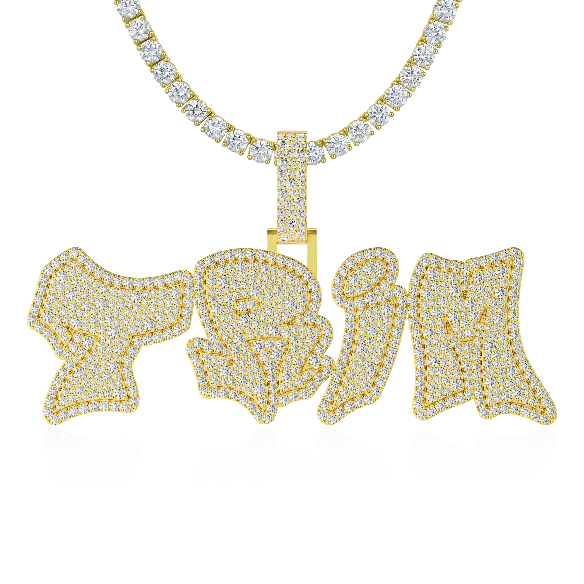 Custom Double Layer Graffiti Font Letter Pendant - 30mm - Image 9