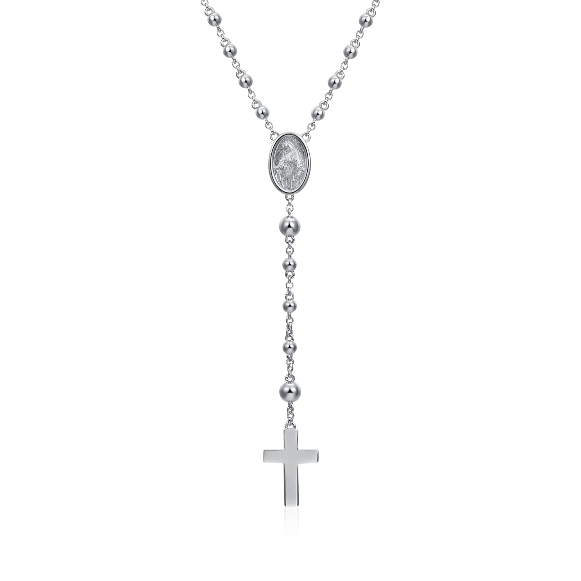 Custom Adjustable 14k Gold Virgin Mary Rosary Necklace - Image 5
