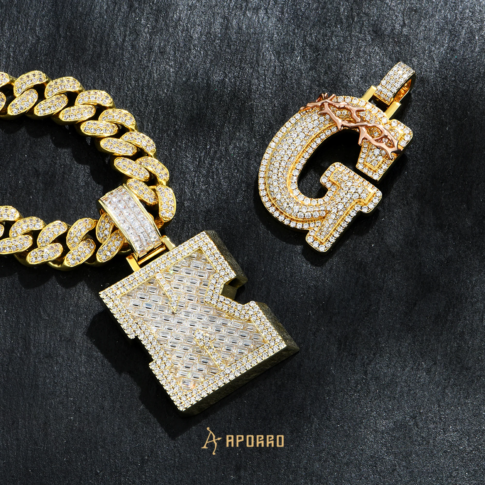 Custom Crown of Thorns Initial Letter Pendant - Image 4