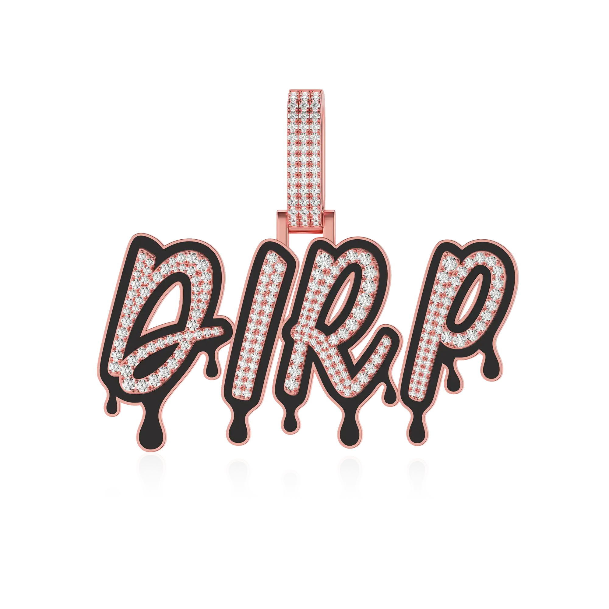 Custom Iced Out Enamel Dripping Font Pendant - Image 11