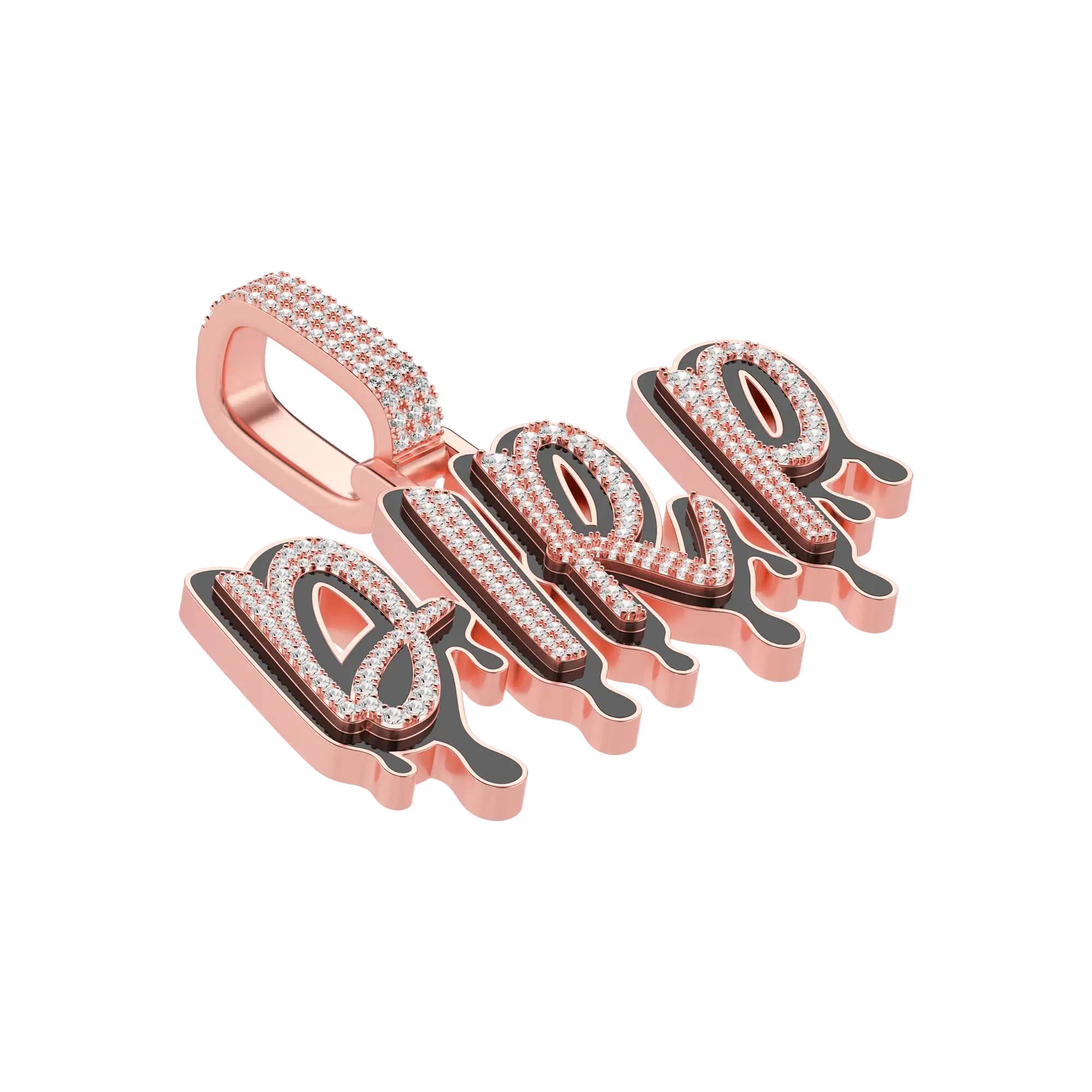 Custom Iced Out Enamel Dripping Font Pendant - Image 12
