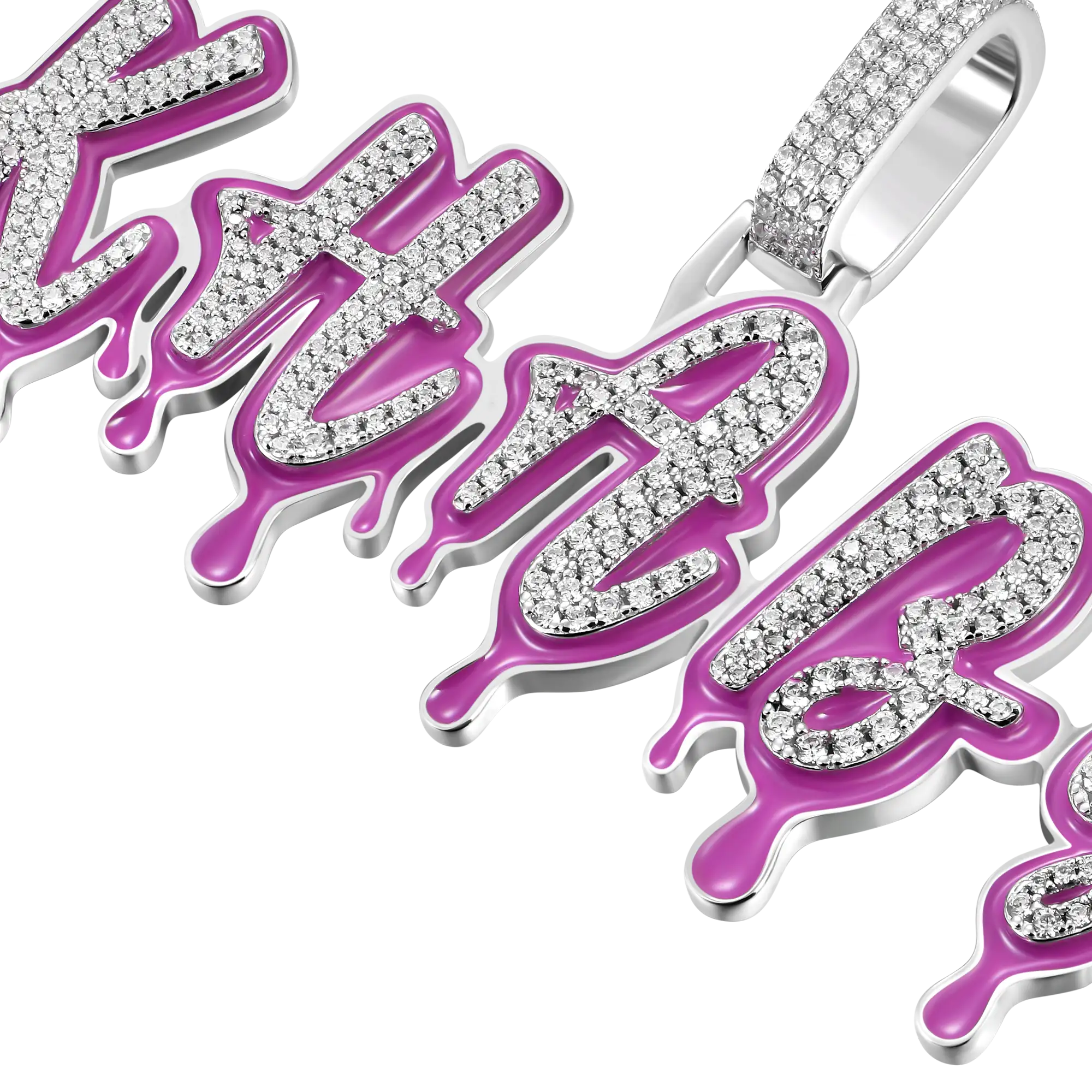 Custom Iced Out Enamel Dripping Font Pendant - Image 19
