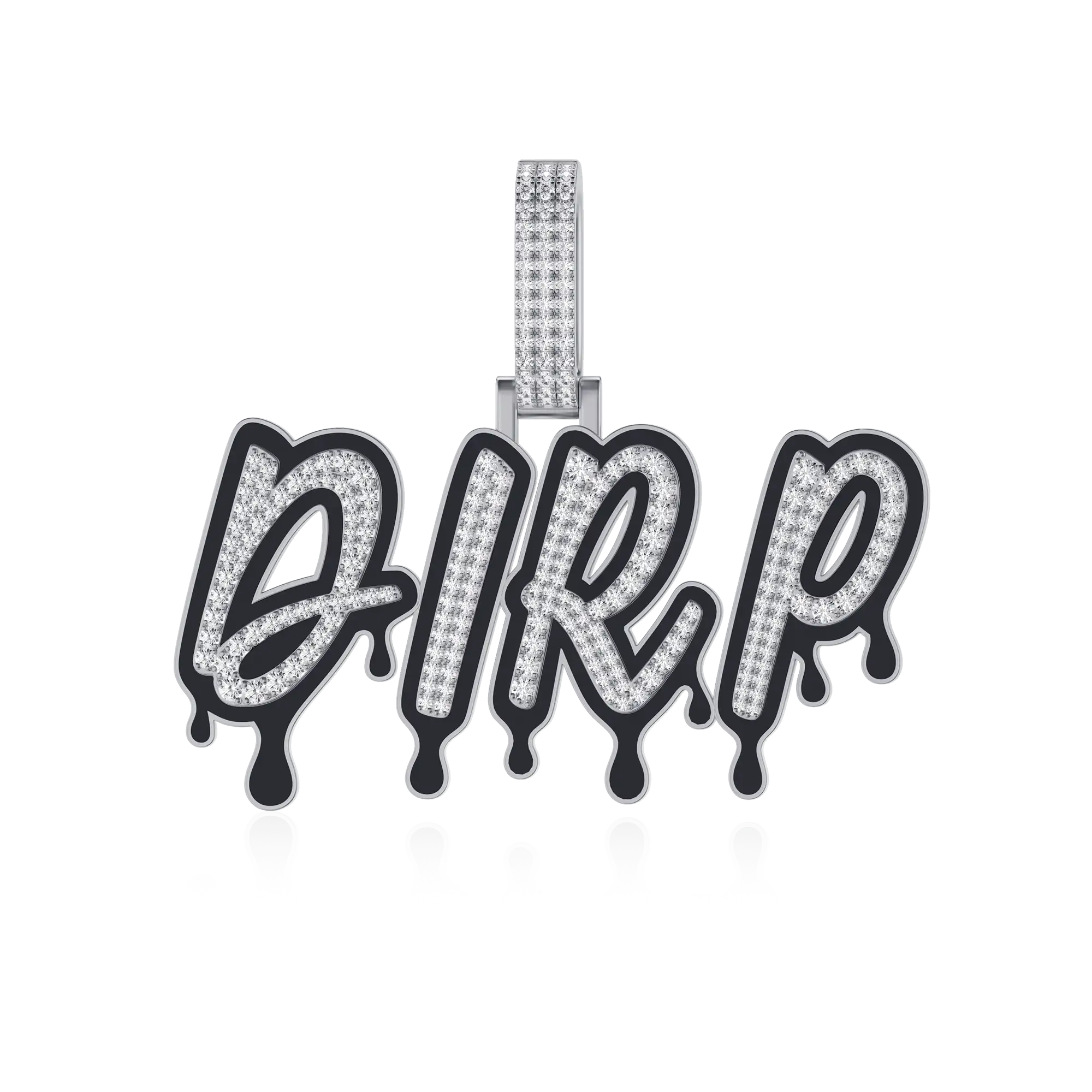 Custom Iced Out Enamel Dripping Font Pendant - Image 3