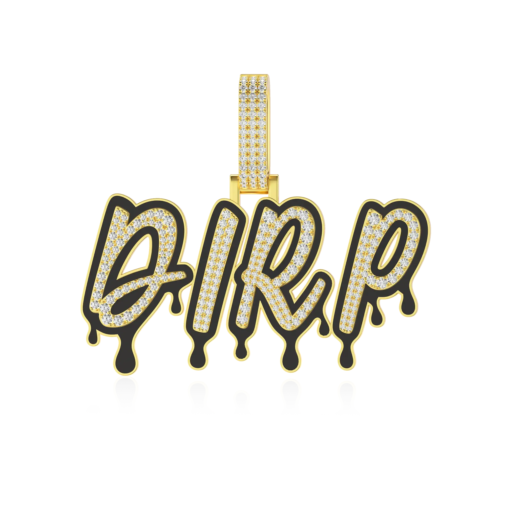Custom Iced Out Enamel Dripping Font Pendant - Image 7