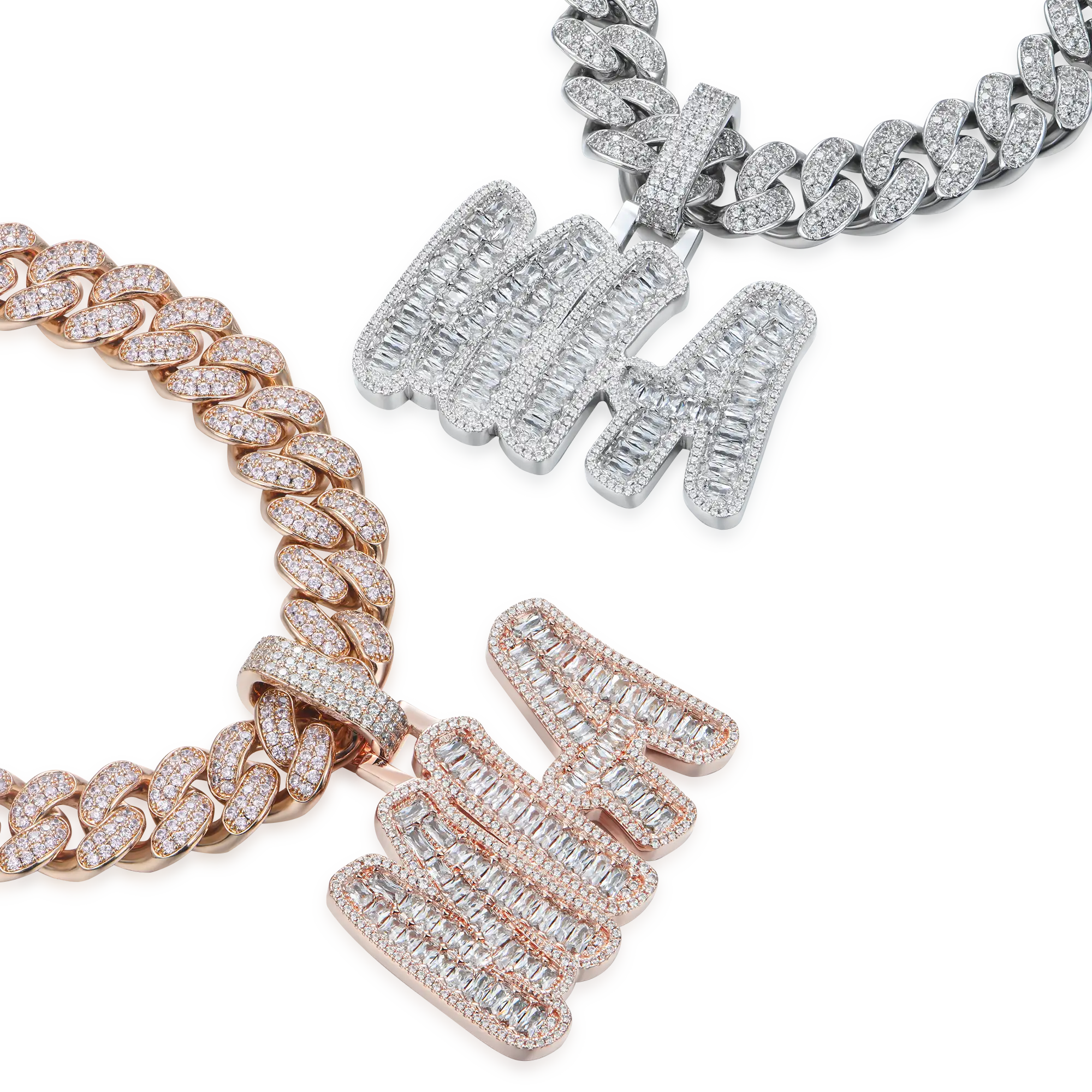 Custom Emerald Cut Romantic Font Pendant - Image 7