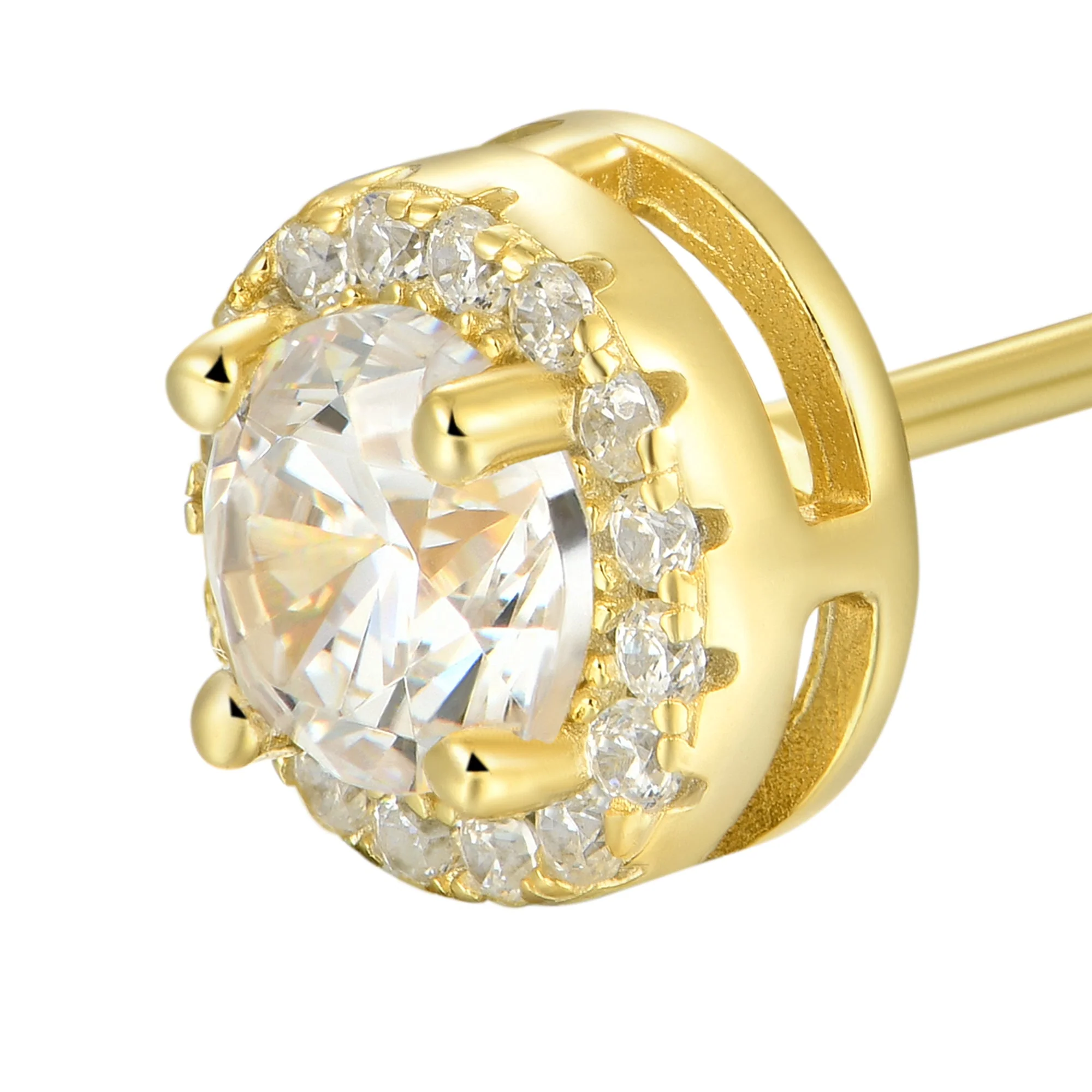 Custom Halo Moissanite Stud Earring - Image 10