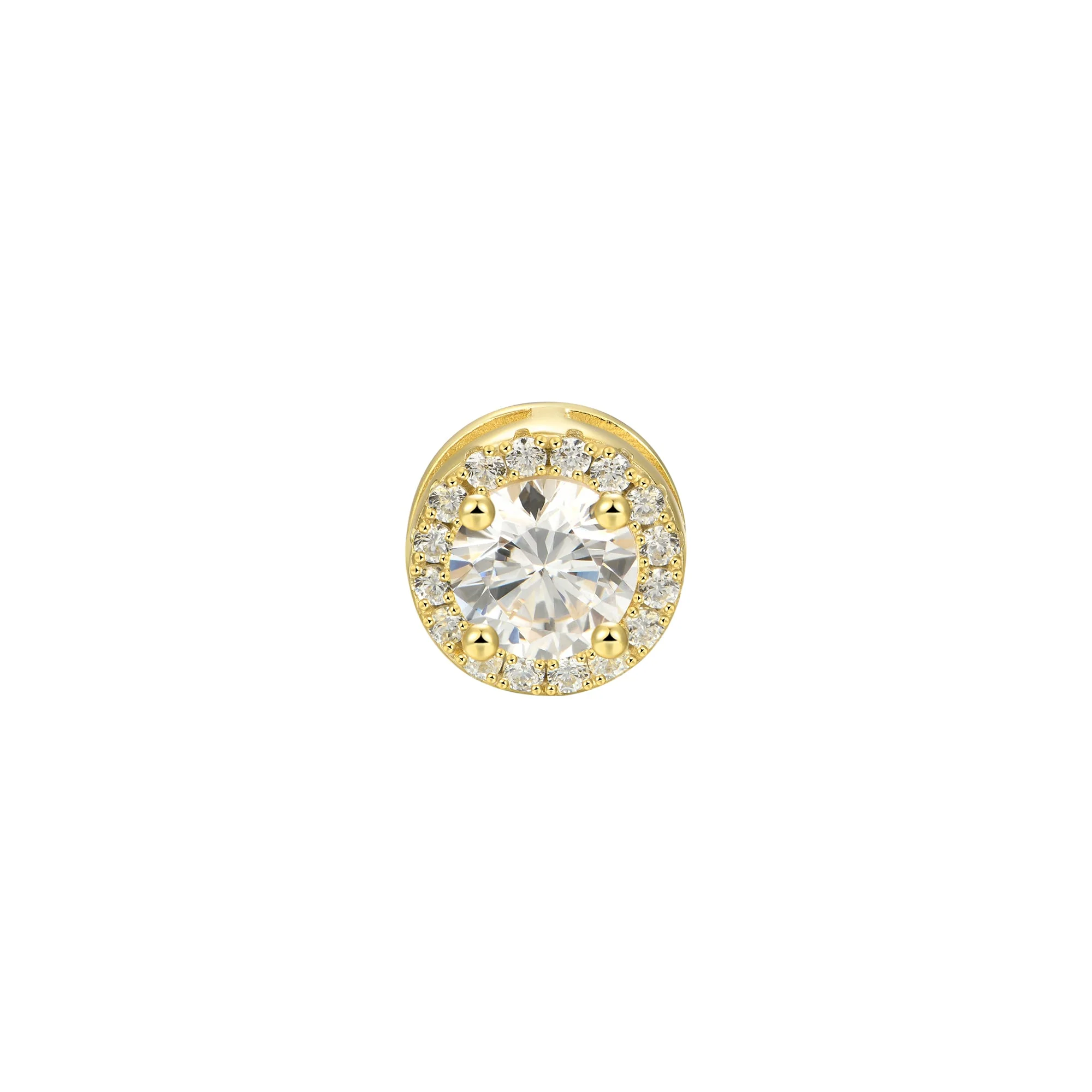 Custom Halo Moissanite Stud Earring - Image 11