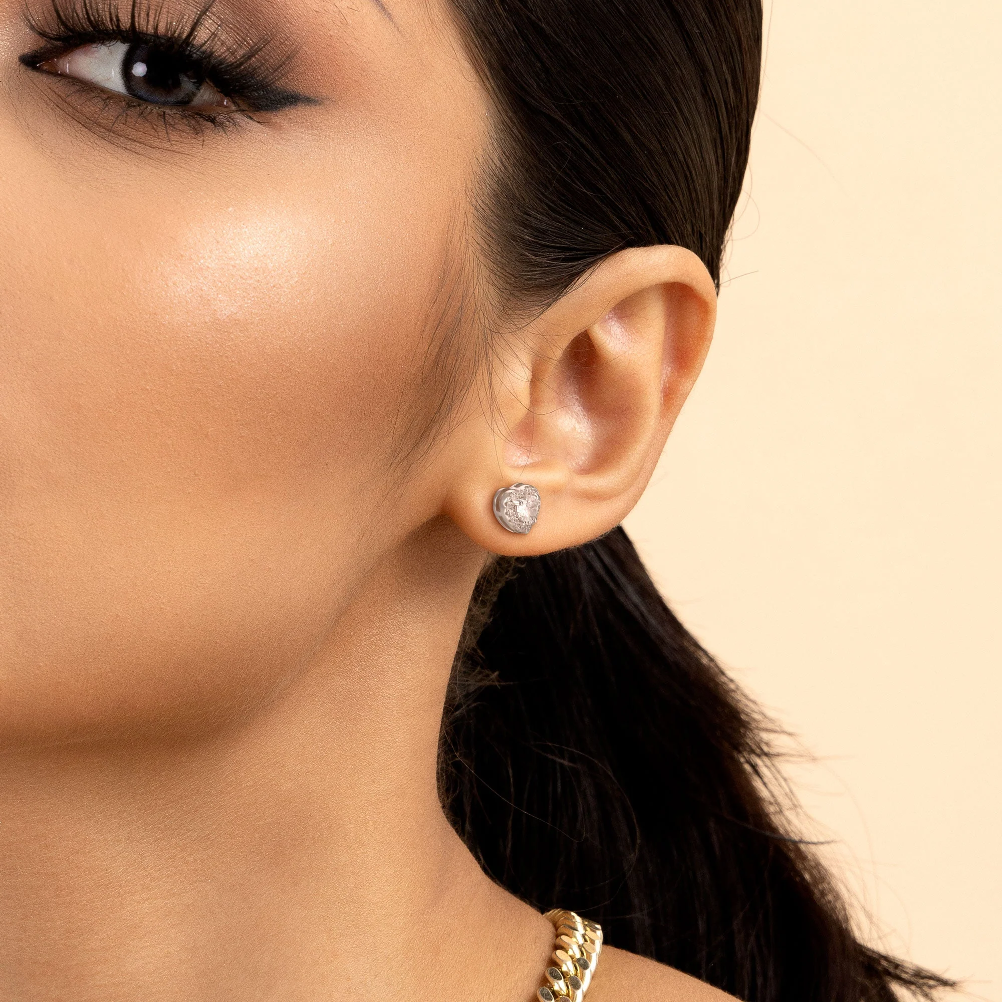 Custom Halo Moissanite Stud Earring - Image 111