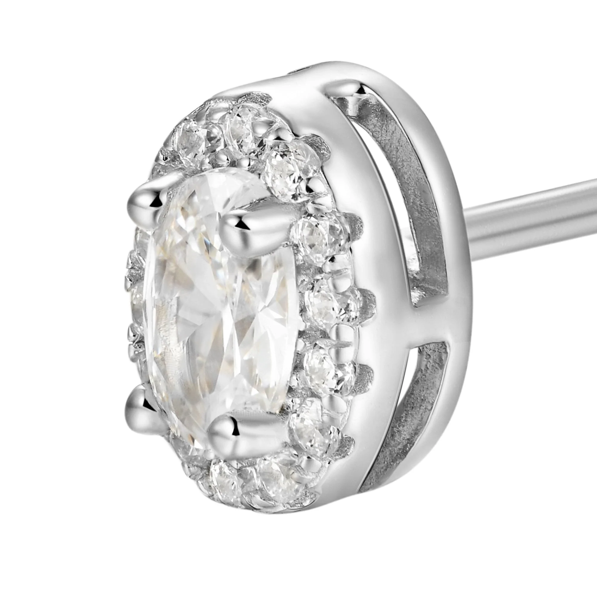 Custom Halo Moissanite Stud Earring - Image 136