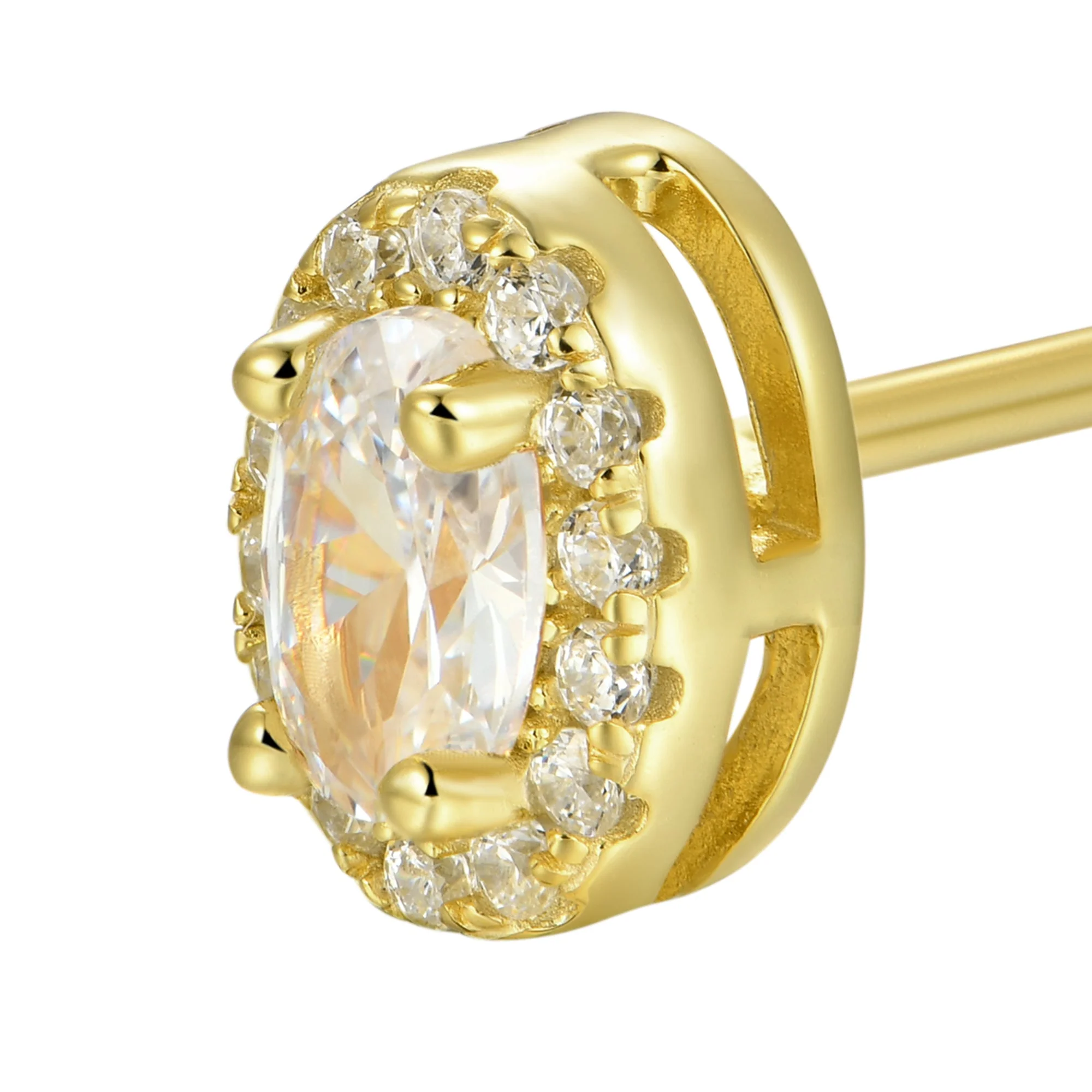 Custom Halo Moissanite Stud Earring - Image 142