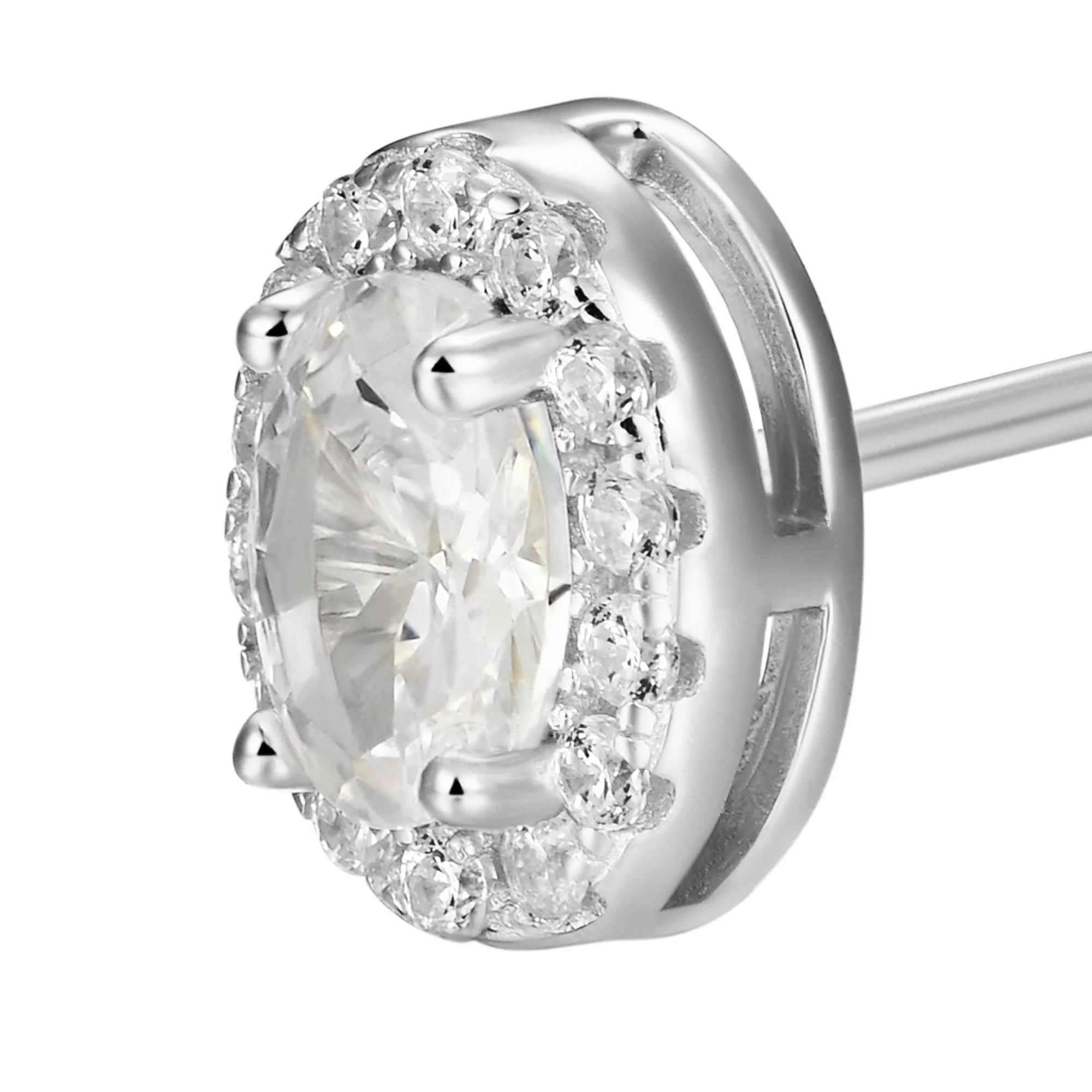 Custom Halo Moissanite Stud Earring - Image 148