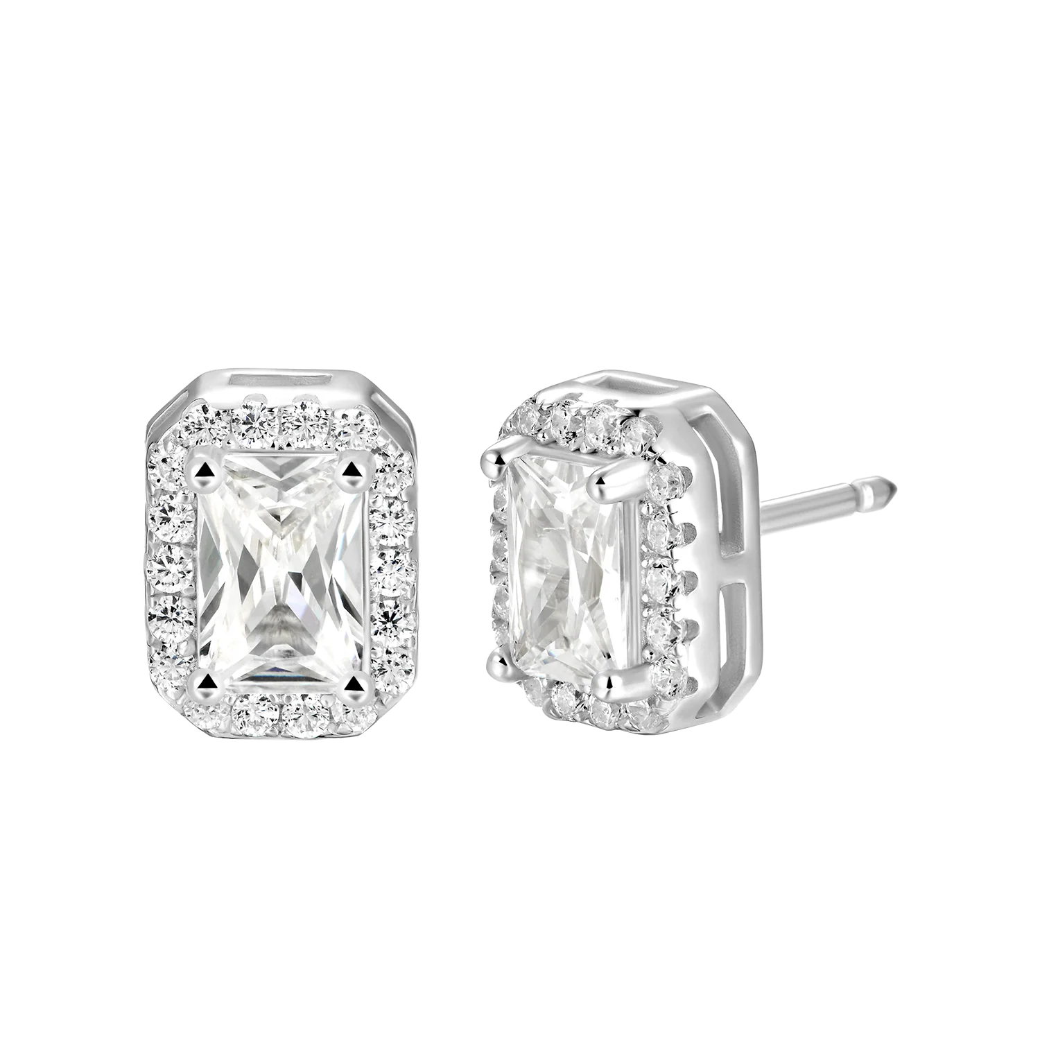 Custom Halo Moissanite Stud Earring - Image 169