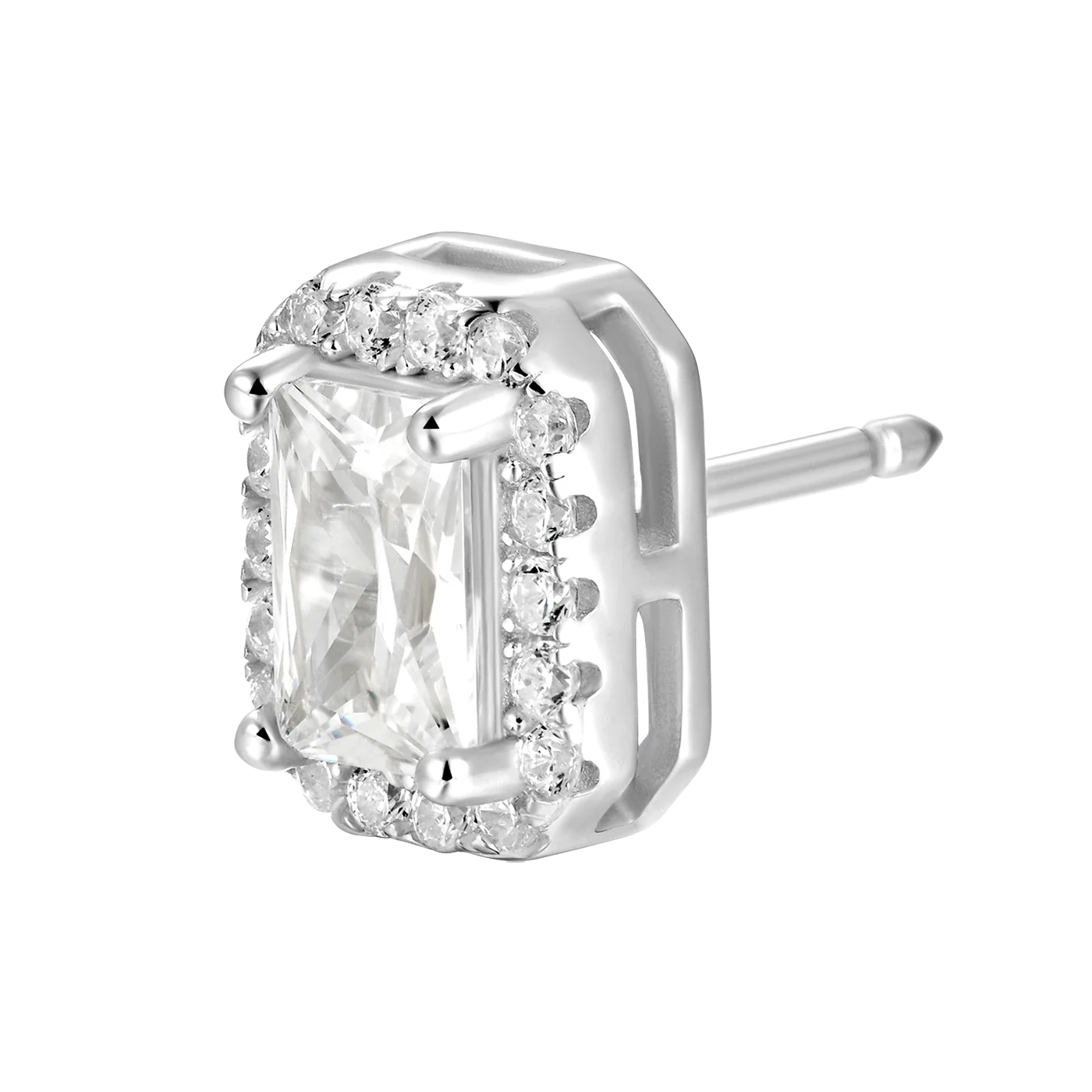 Custom Halo Moissanite Stud Earring - Image 172