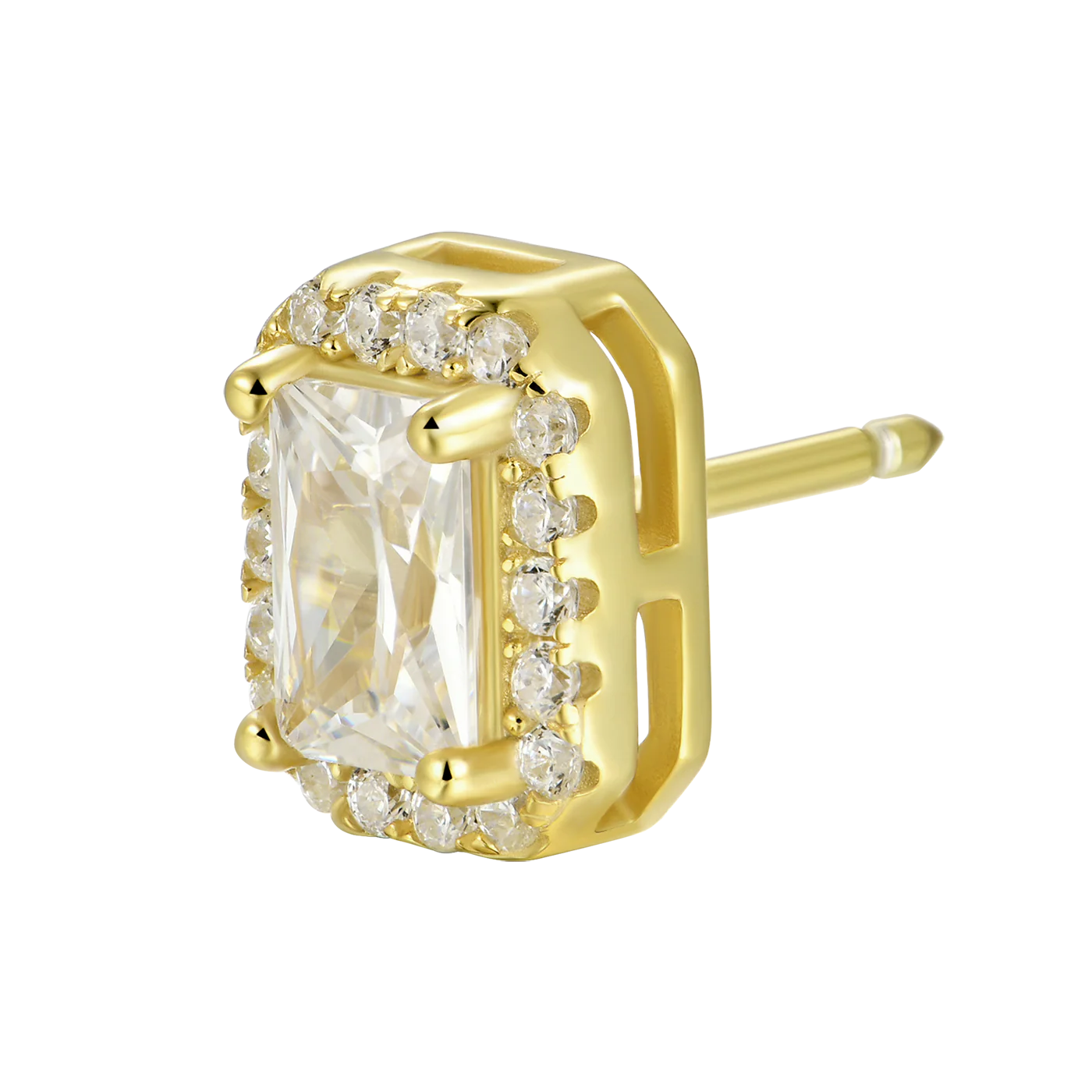 Custom Halo Moissanite Stud Earring - Image 178
