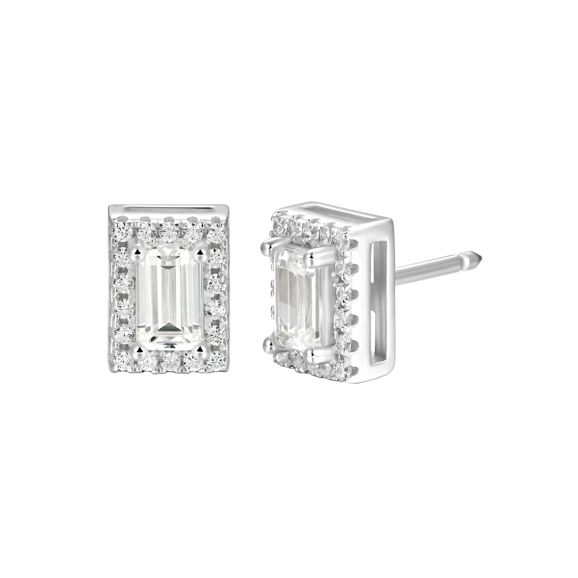 Custom Halo Moissanite Stud Earring - Image 181