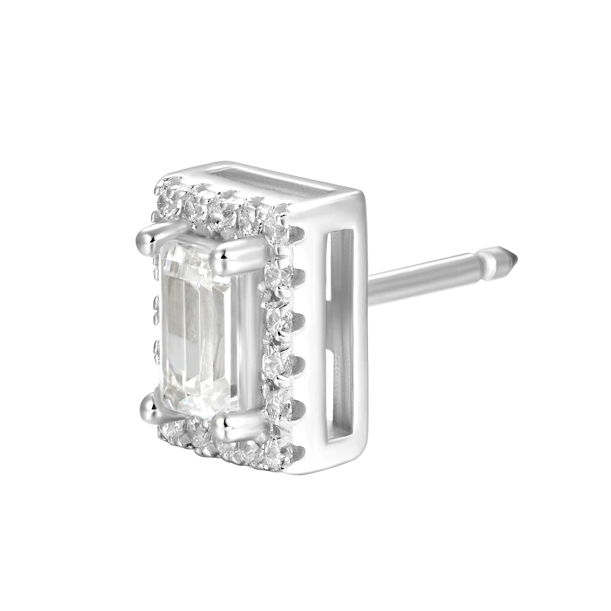 Custom Halo Moissanite Stud Earring - Image 185