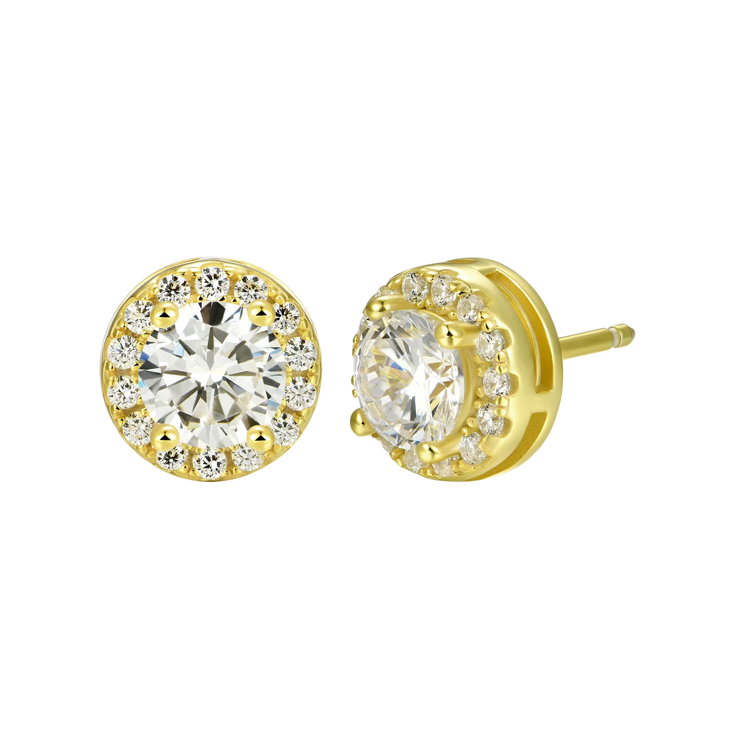 Custom Halo Moissanite Stud Earring - Image 19