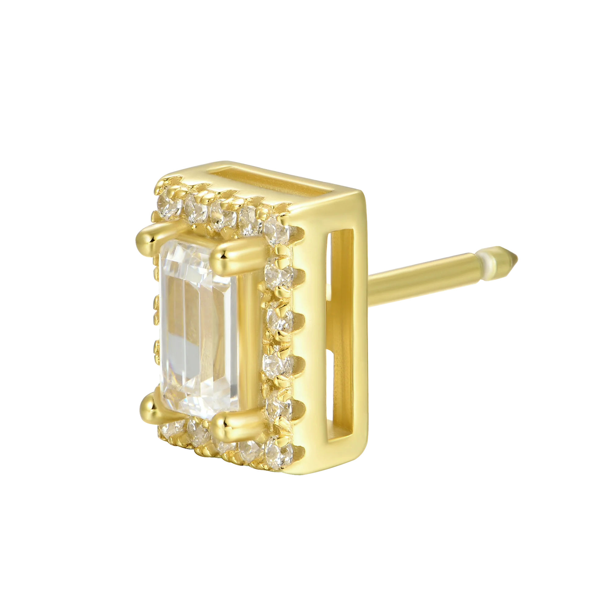 Custom Halo Moissanite Stud Earring - Image 190