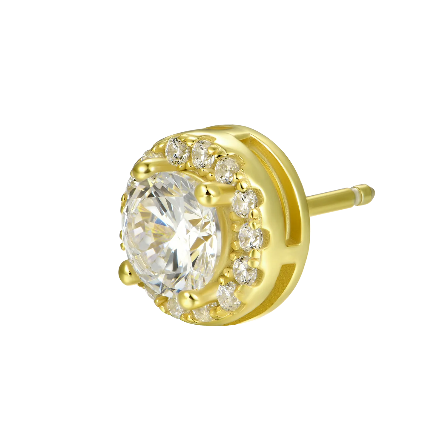 Custom Halo Moissanite Stud Earring - Image 22