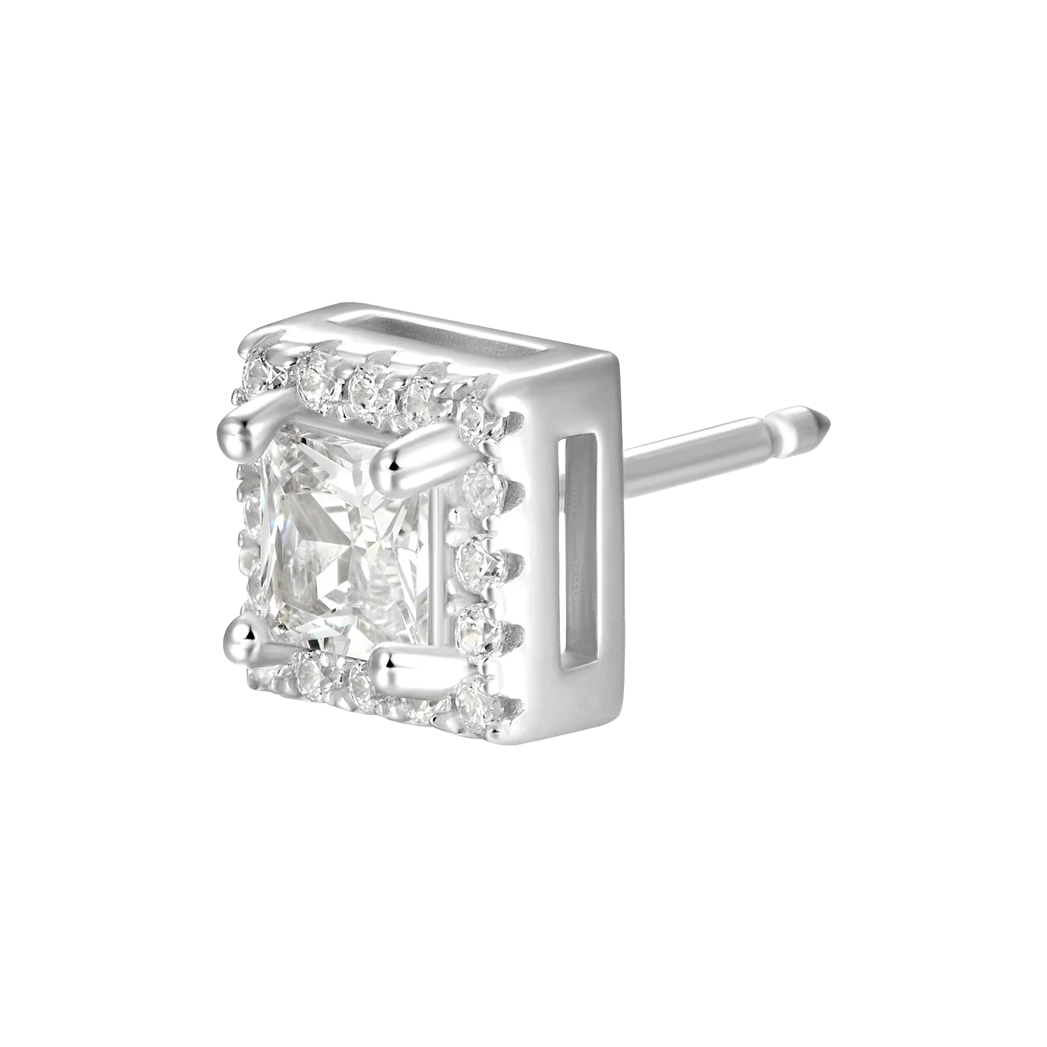 Custom Halo Moissanite Stud Earring - Image 28