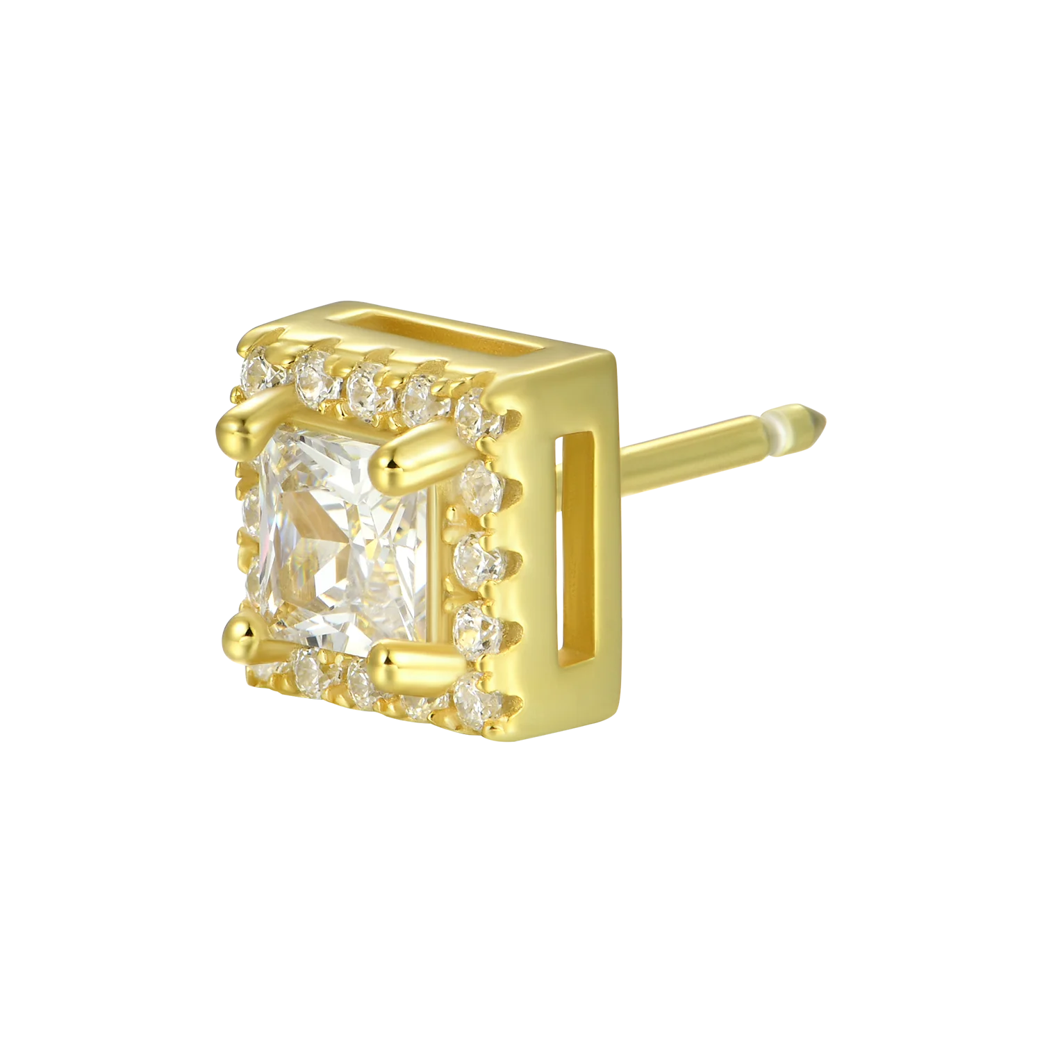Custom Halo Moissanite Stud Earring - Image 34