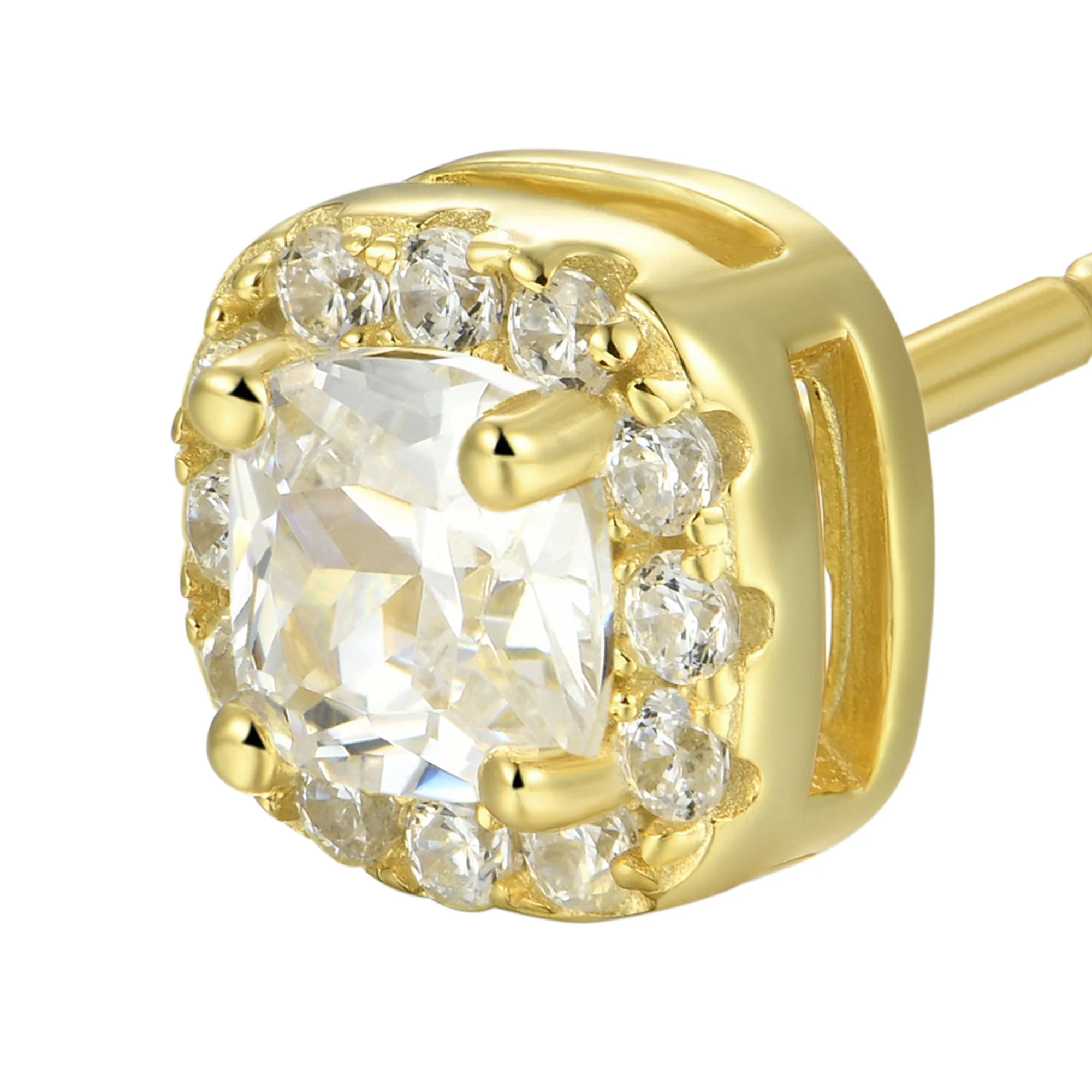 Custom Halo Moissanite Stud Earring - Image 46