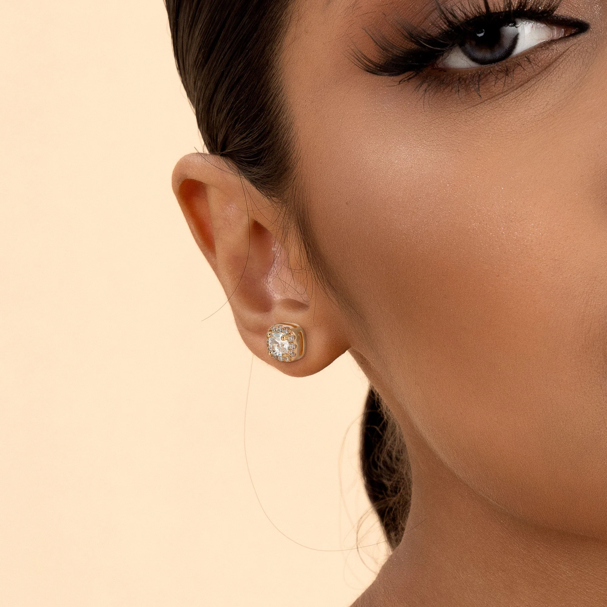 Custom Halo Moissanite Stud Earring - Image 57