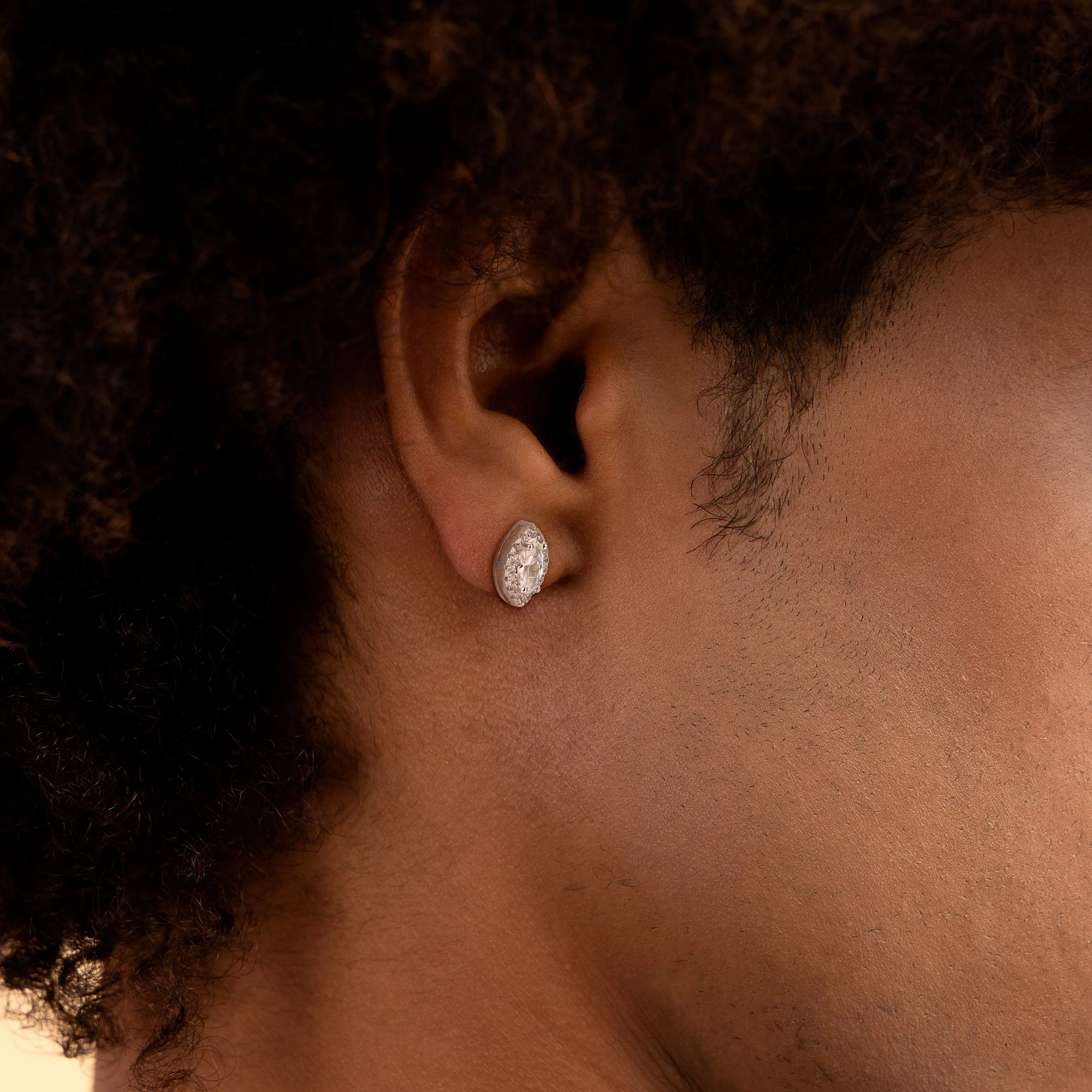 Custom Halo Moissanite Stud Earring - Image 62