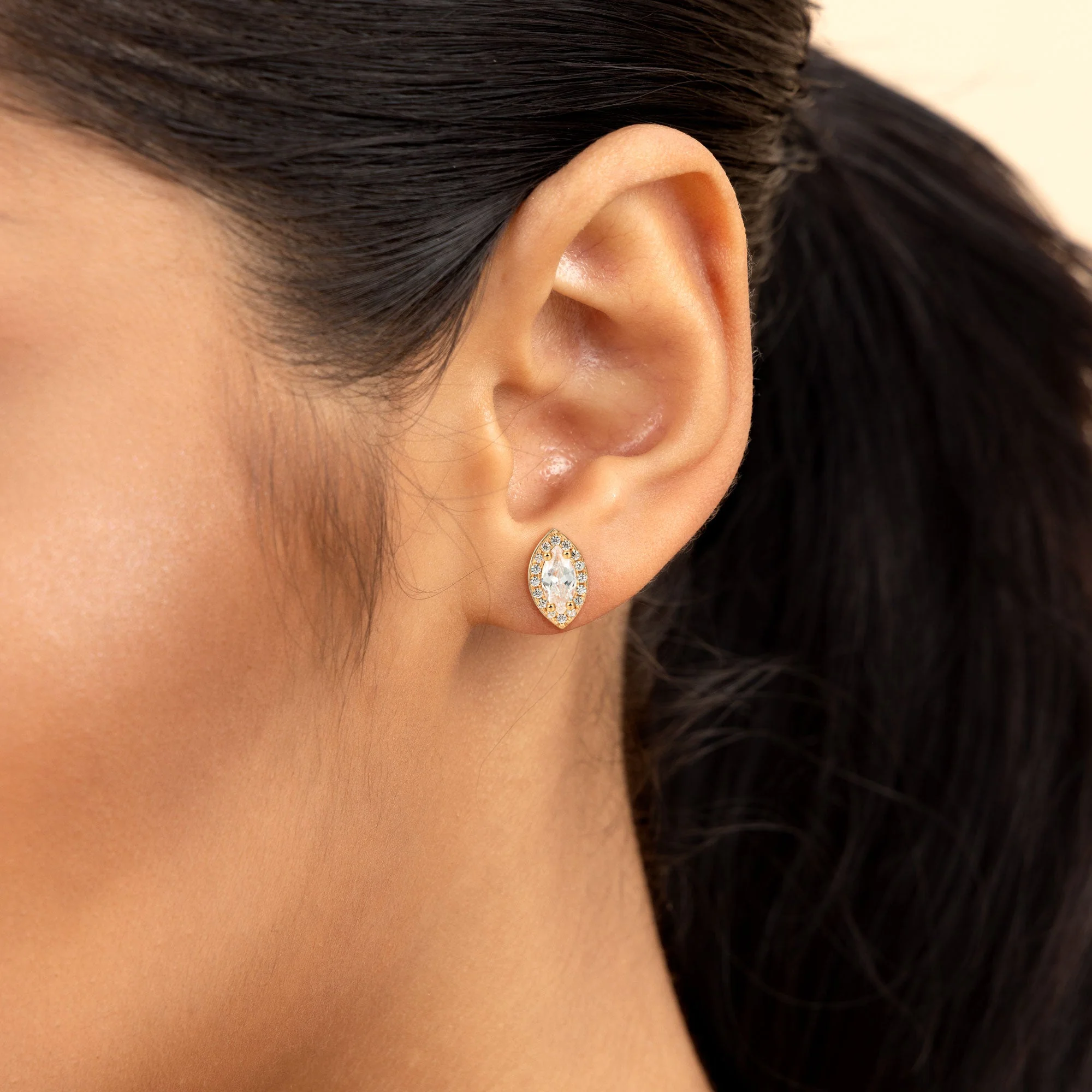 Custom Halo Moissanite Stud Earring - Image 69