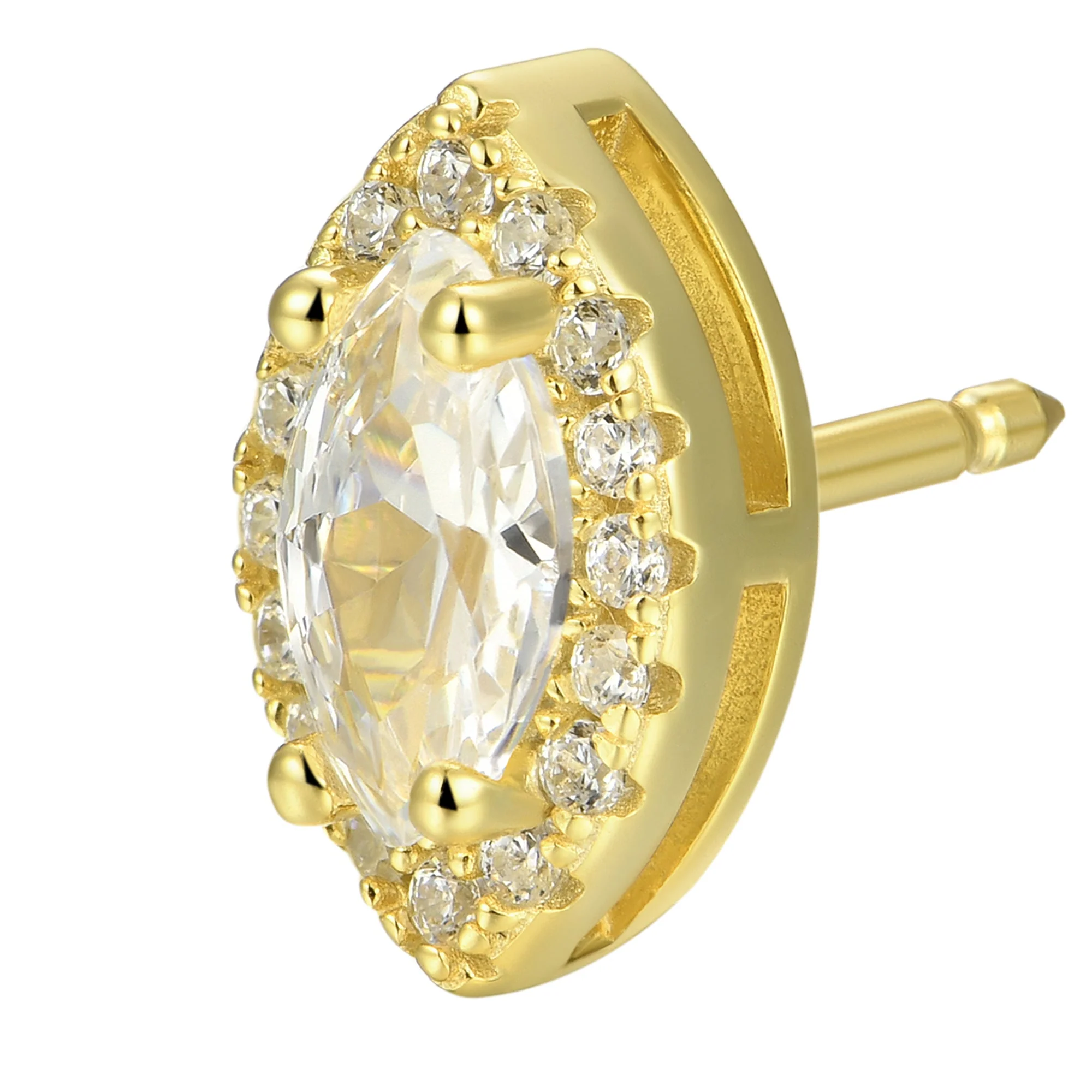 Custom Halo Moissanite Stud Earring - Image 82