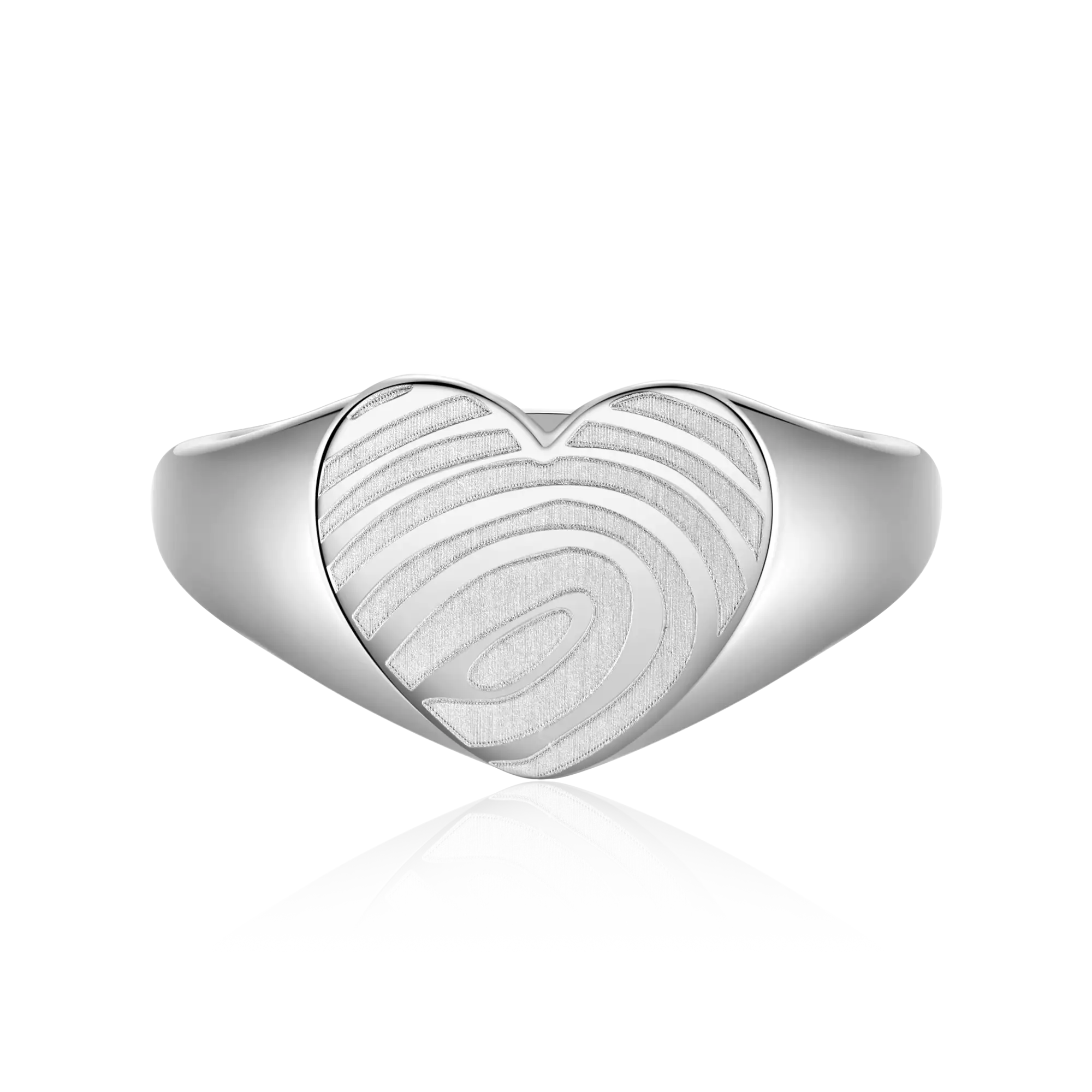 Custom Heart Signet Ring - Fingerprint - Image 3