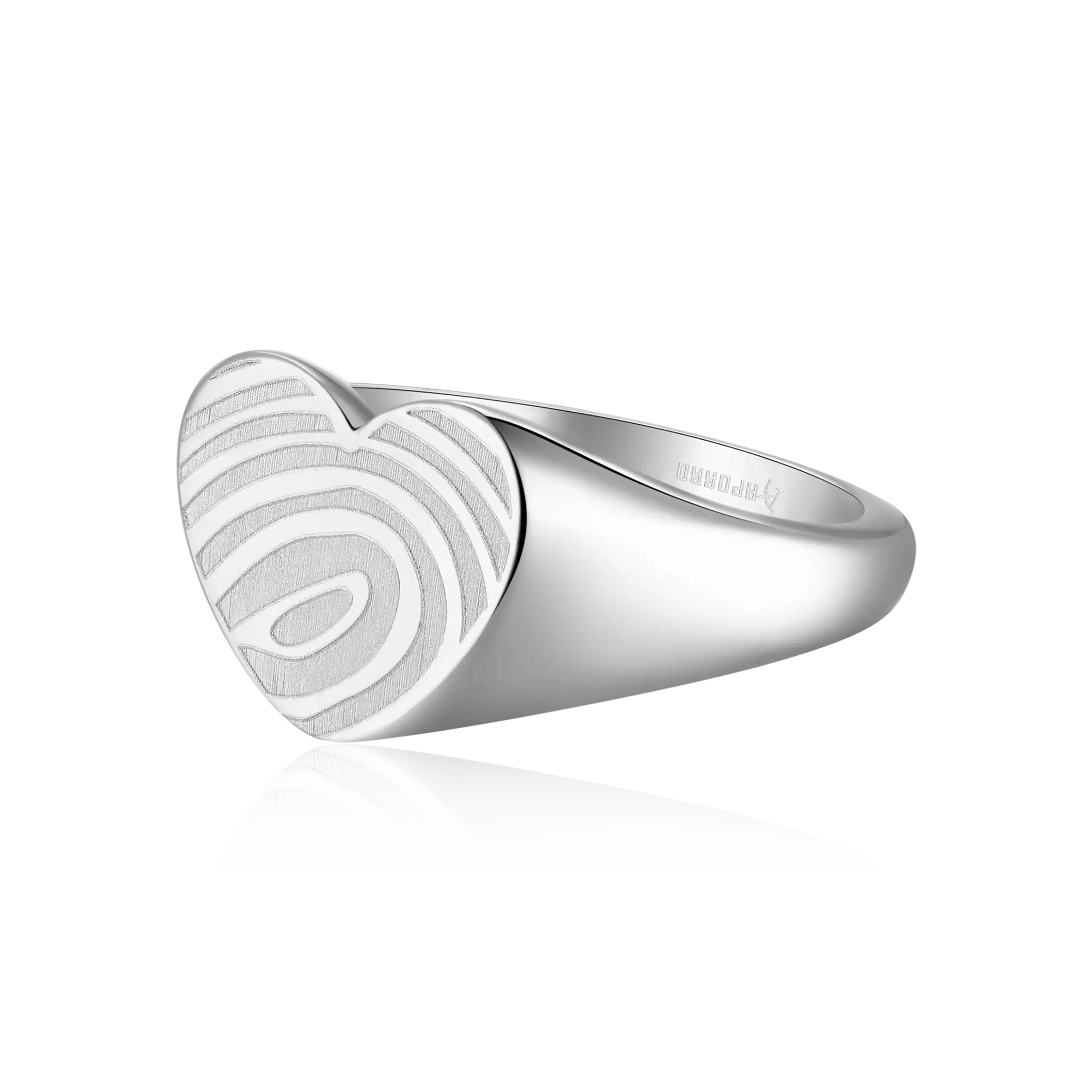 Custom Heart Signet Ring - Fingerprint - Image 4