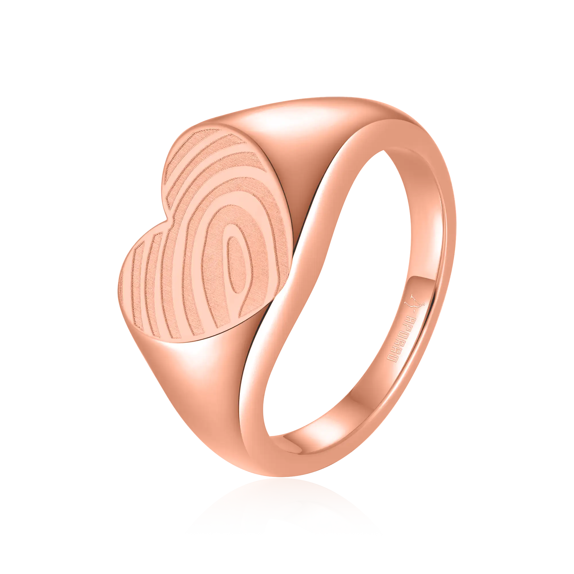 Custom Heart Signet Ring - Fingerprint - Image 5
