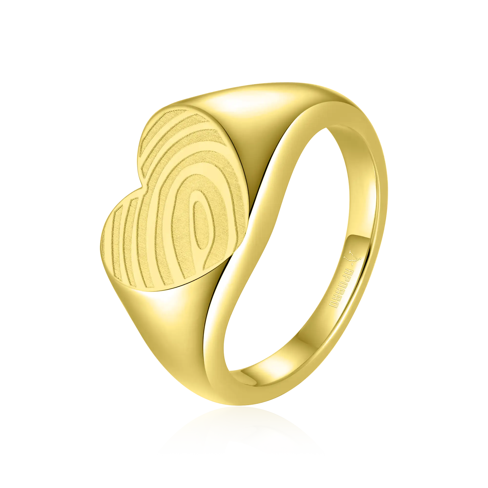Custom Heart Signet Ring - Fingerprint - Image 7